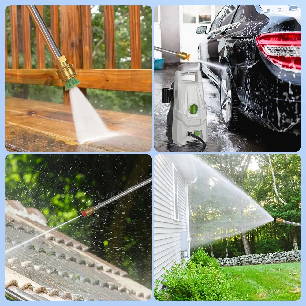 TOPTENG Electric Pressure Washer 3200PSI Max 1.8GPM High Pressure Power Washer Electric Powered 1400W Portable Pressure Cleaner Machine with 6 Nozzles Fence and Deck Cleaning - Image 9