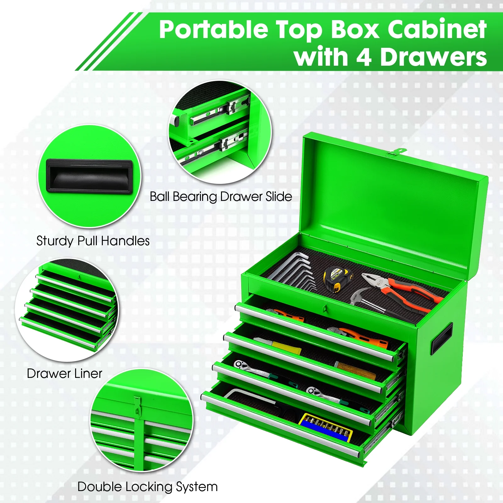Artbros 8-Drawer Rolling Tool Chest, Large Tool Cabinet with Wheels, Detachable Toolbox Storage for Garage, Repair Shop, Workshop, Black - Image 20