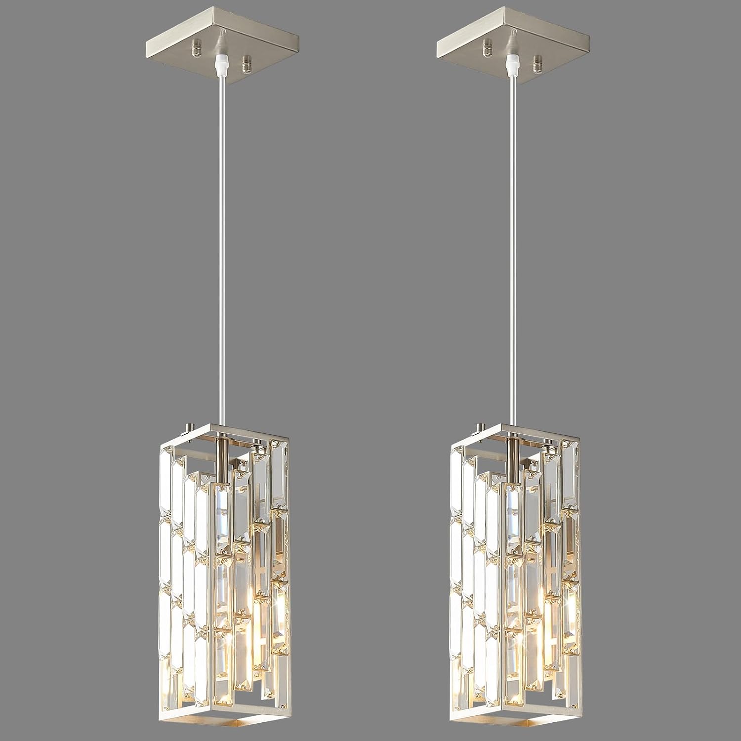 Black Pendant Lighting, Modern Pendant Light, Mini Crystal Chandeliers, Adjustable Pendant Light Fixture for Kitchen Island, Dining Room & Bedroom (3 Pack) - Image 17