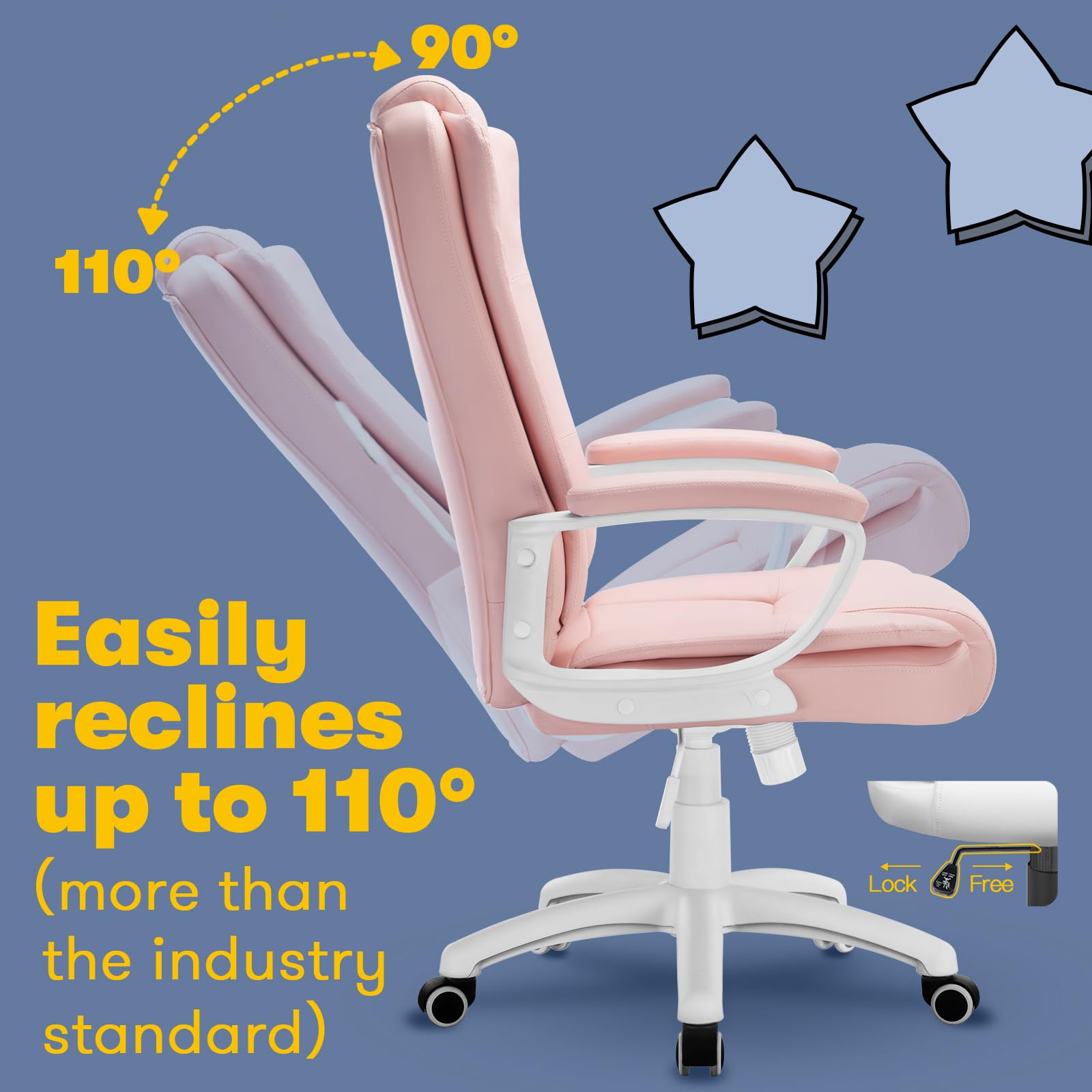 400 LBS Big and Tall Office Chair, Heavy Duty Ergonomic Computer Desk Chair for Home Office and Workspace - Image 25