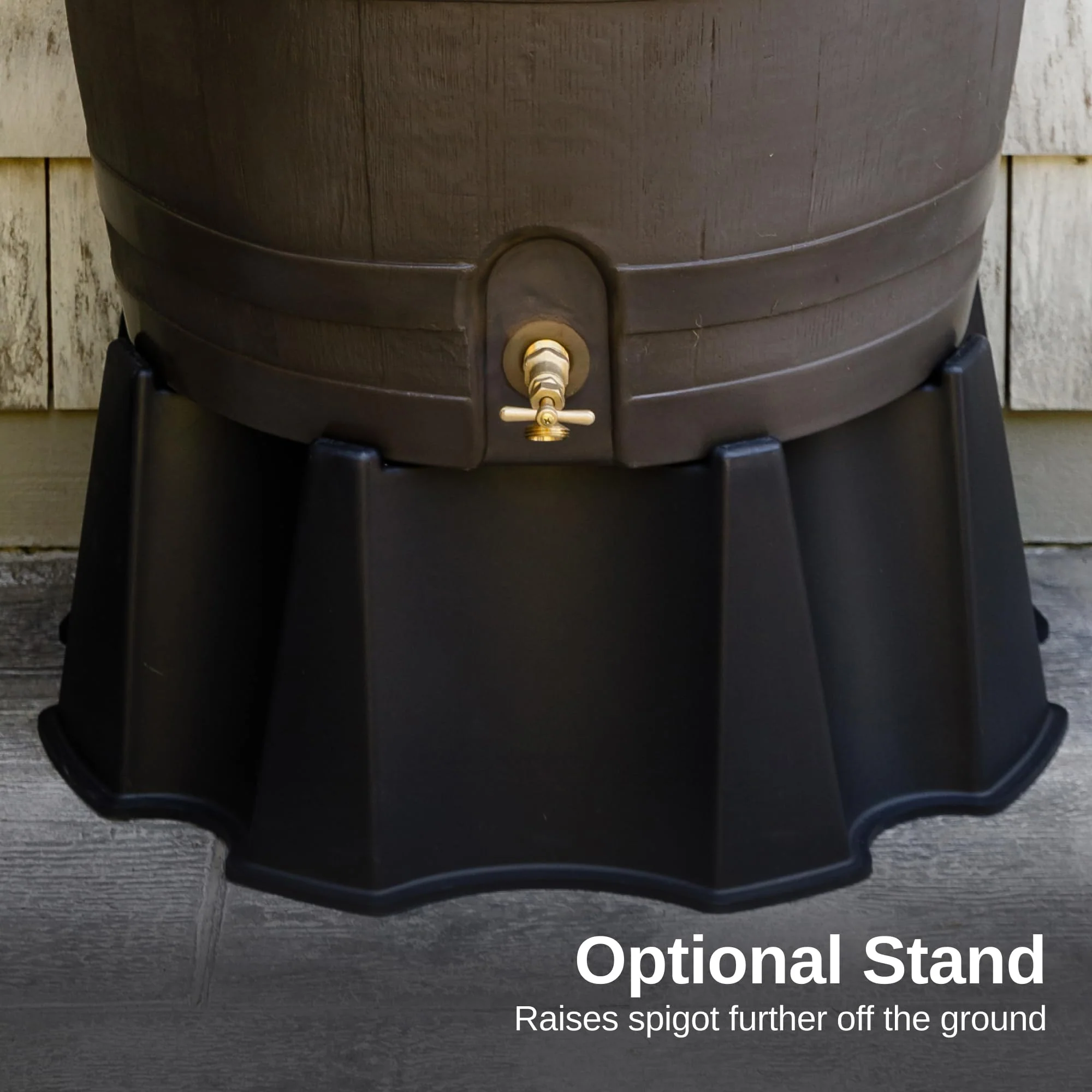 50 Gallon Rain Barrel with Brass Spigot, Walnut Rainwater Collection Barrel for Garden and Outdoor Use - Image 7