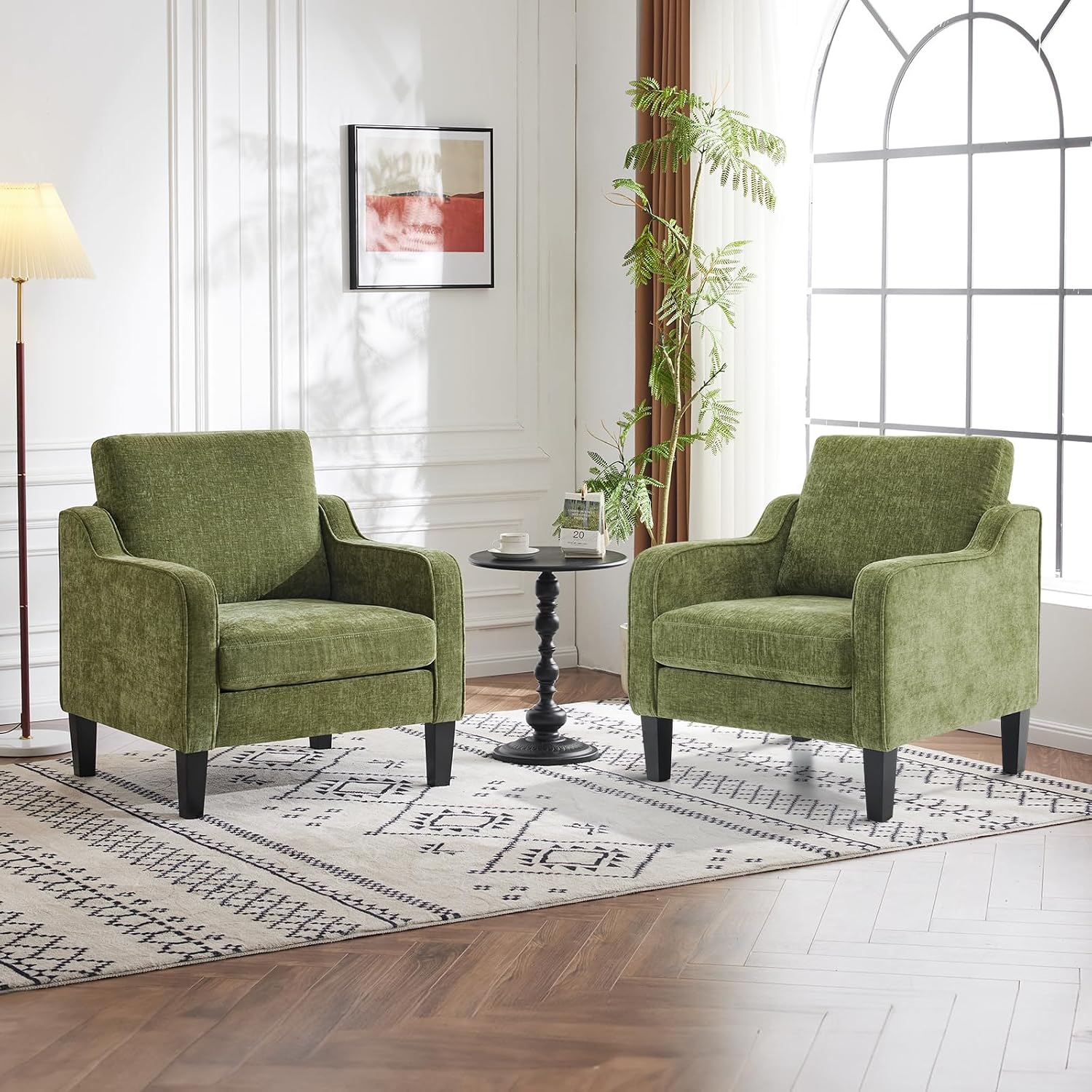 Olive Green Accent Chair, Upholstered Armchair for Living Room - Image 27