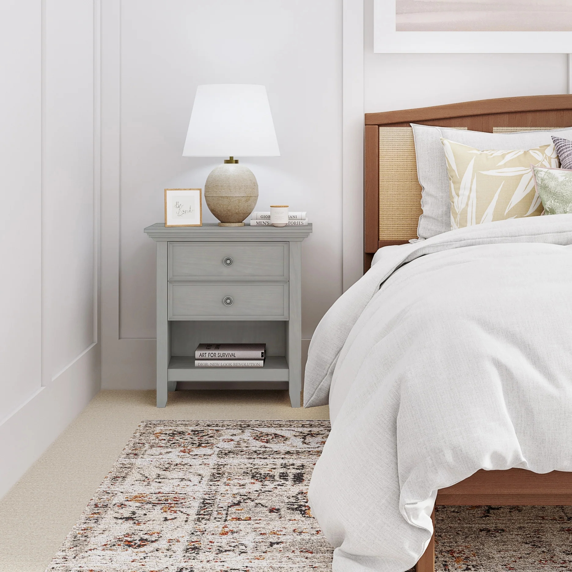 24 Inch Wide Solid Wood Nightstand, Bedside Table and Bedroom End Table - Image 16