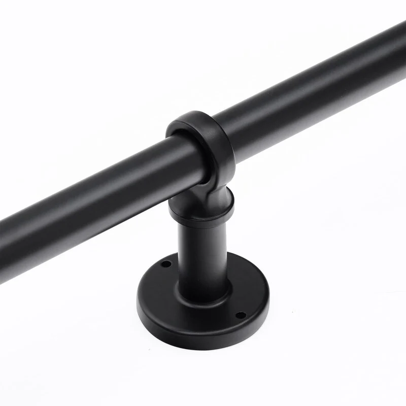1 Inch Industrial Curtain Rods for Windows, Blackout Wrap-Around Rods, Rustic Matte Black - Image 14