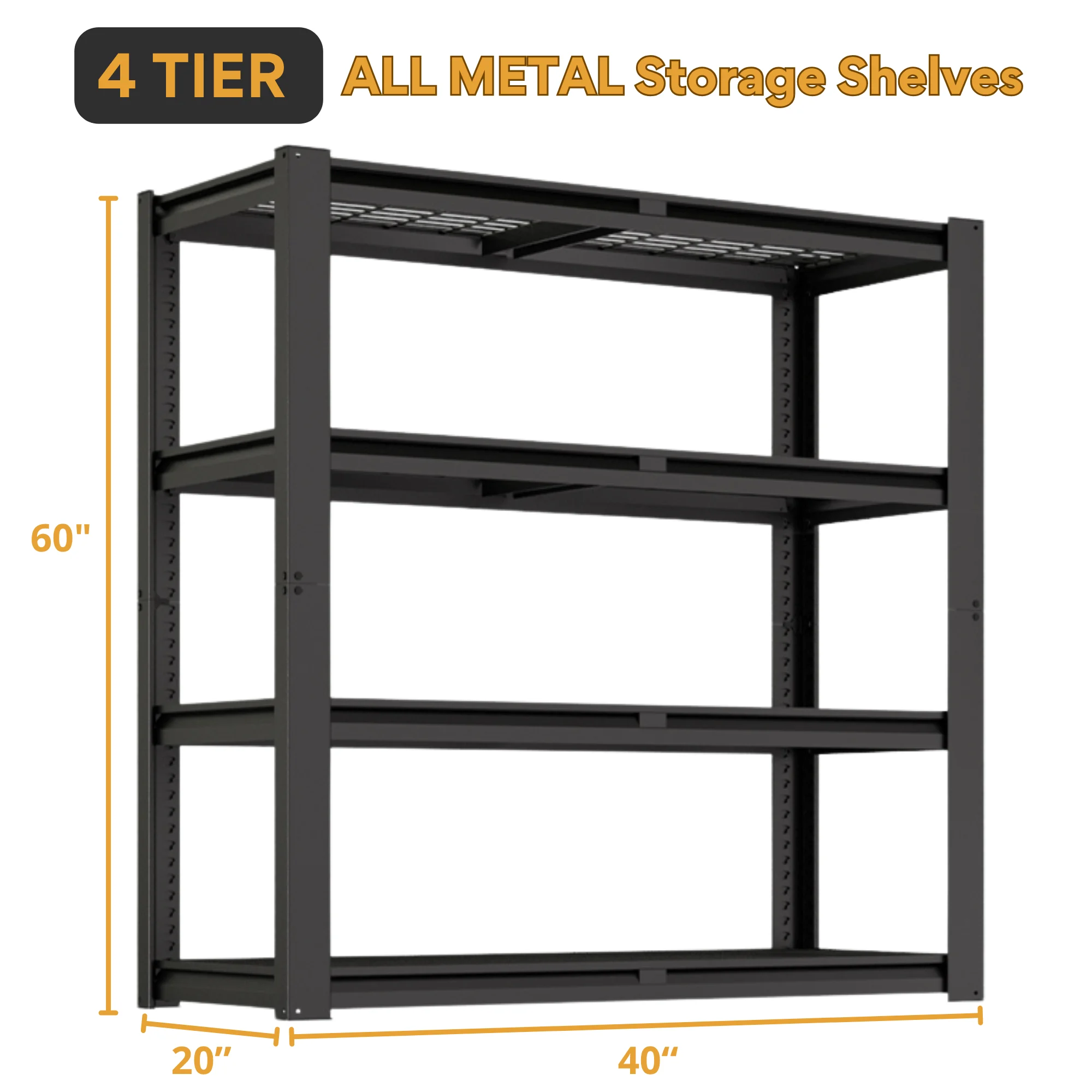TrumanPick 2200LBS Metal Storage Shelves 40"W x 20"D x 59"H Garage Shelving Units Adjustable Storage Rack Heavy Duty Industrial Shelving - Image 7