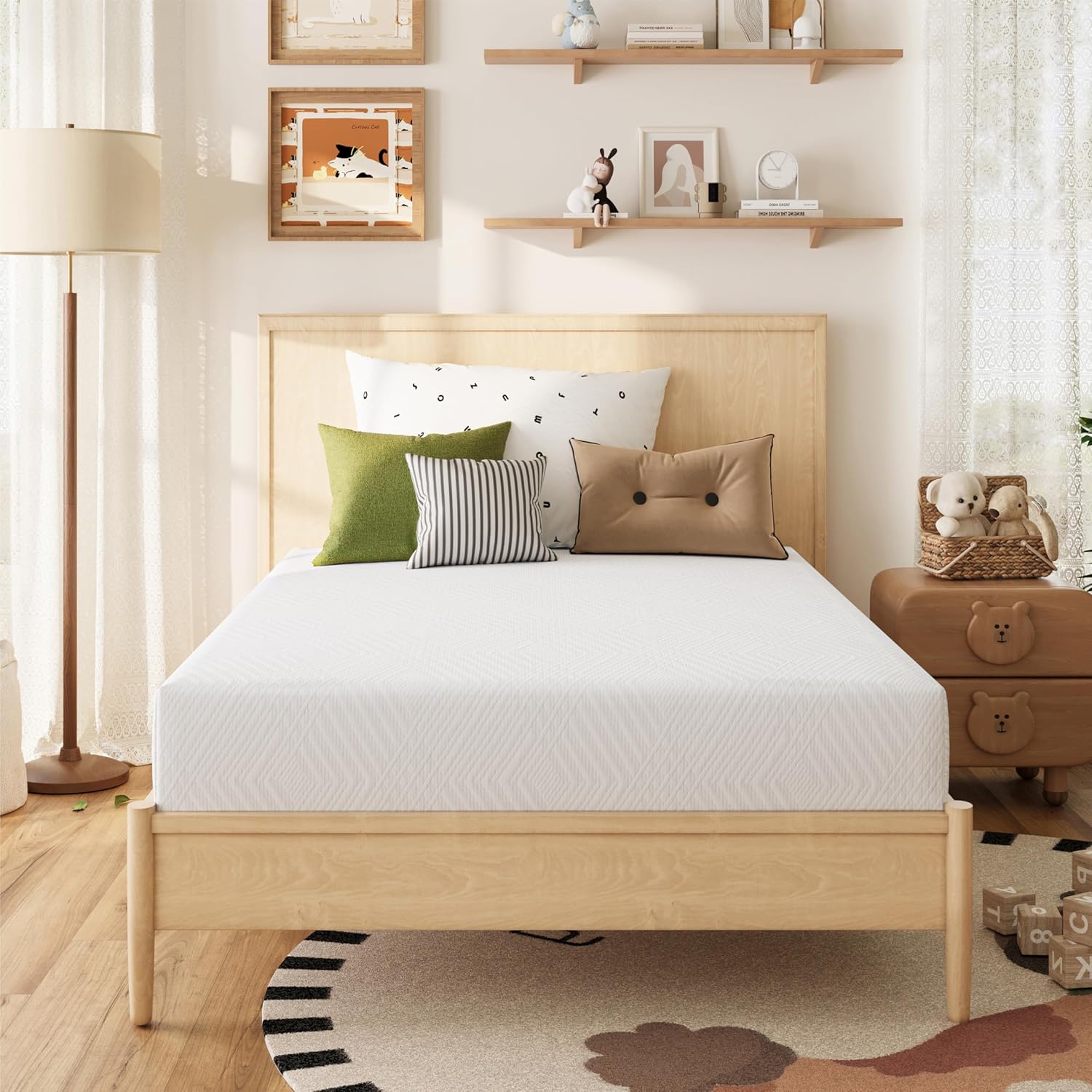 8 Inch Twin Mattress for Kids Green Tea Memory Foam Medium Firm - Image 2