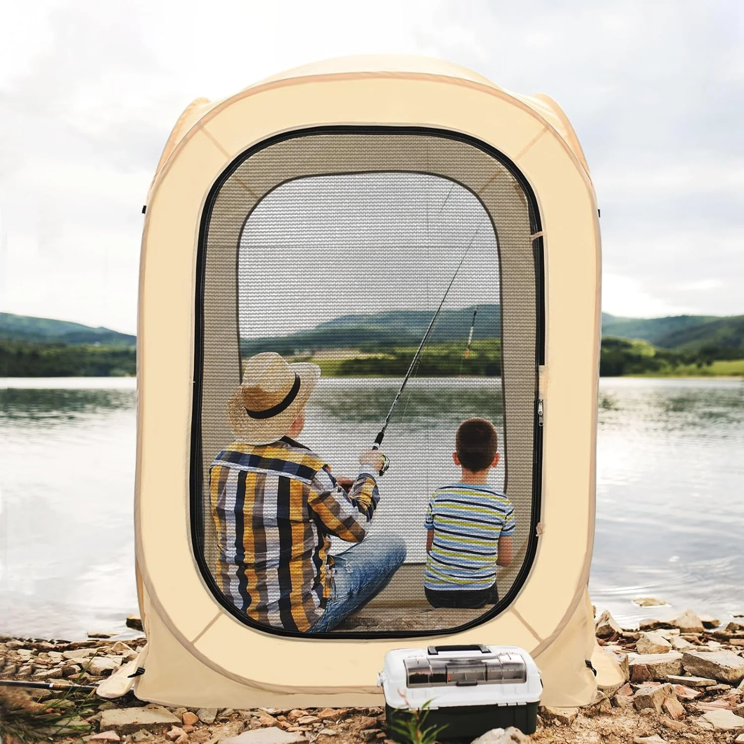 Slsy Screen House Tent Pop-Up, Portable Screen Room Canopy Instant Screen Tent Outdoor Camping Tent with Carry Bag for Patio, Backyard, Deck & Outdoor Activities - Image 7