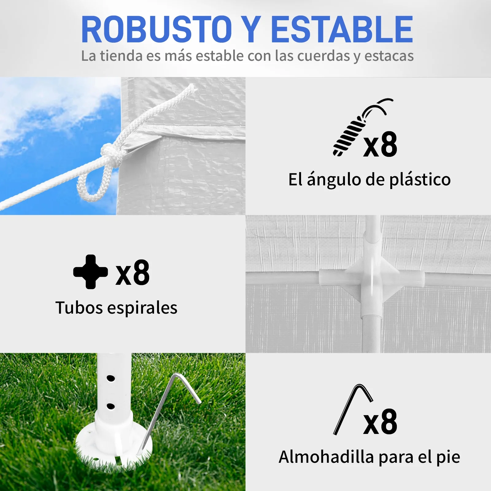 10'x30' Outdoor Party Tent with 8 Removable Sidewalls, Waterproof White Canopy Wedding Gazebo for Backyard, Patio, Camping & Events - Image 11