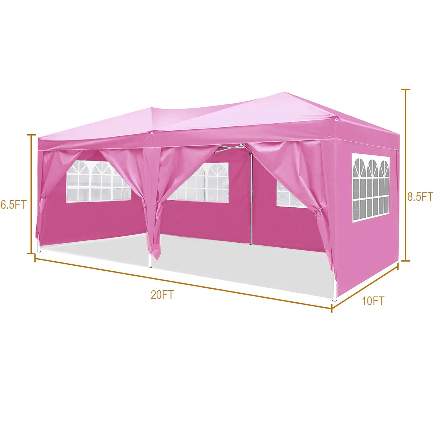 Trilenars 10'x20' Pop-up Canopy Tent With 6 Removable Sidewalls, Waterproof Outdoor Instant Gazebo For Patio Outdoor Wedding Parties And Commercial Events - Image 2