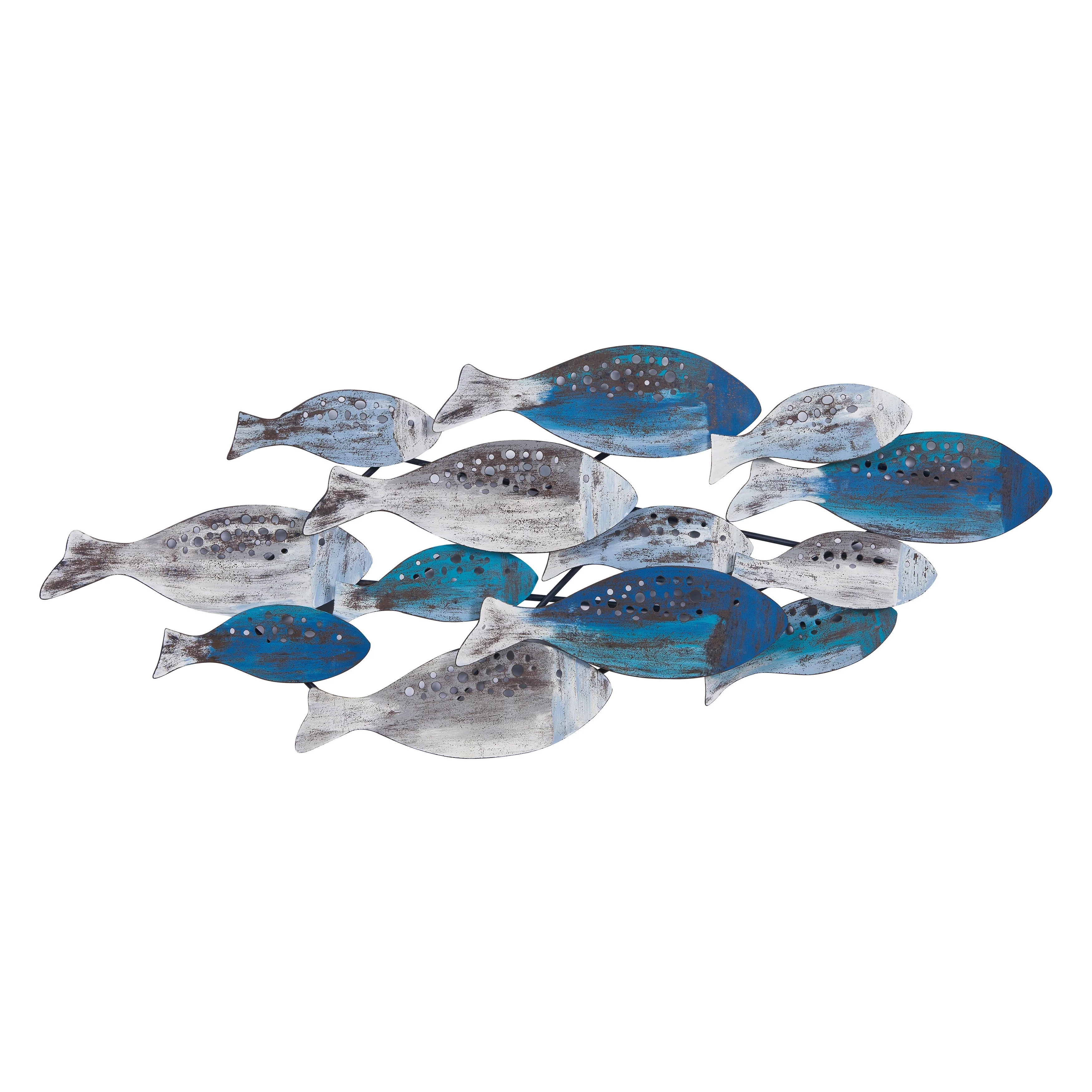Modern Coastal Metal Wall Art, Decorative Fish Wall Sculpture for Living Room, Bedroom and Home Decoration - Image 2