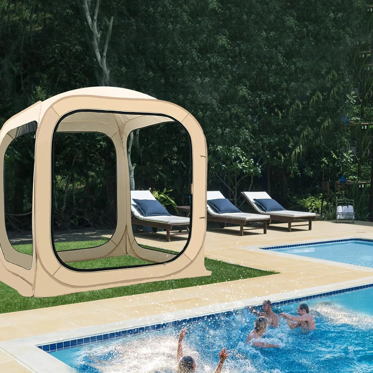 Slsy Screen House Tent Pop-Up, Portable Screen Room Canopy Instant Screen Tent Outdoor Camping Tent with Carry Bag for Patio, Backyard, Deck & Outdoor Activities - Image 18
