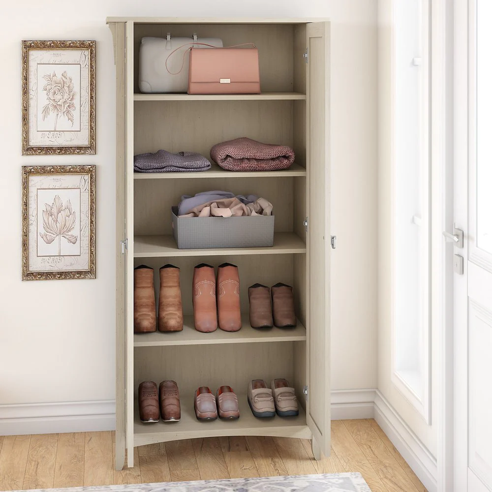 Tall Storage Cabinet with Doors, Freestanding Shelving Organizer with Adjustable Shelves for Home, Office and Living Room - Image 16