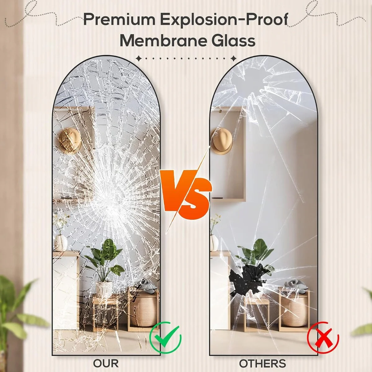 Full Length Mirror with Stand, Aluminum Alloy Frame Full Body Floor Mirror for Bedroom and Cloakroom - Image 26