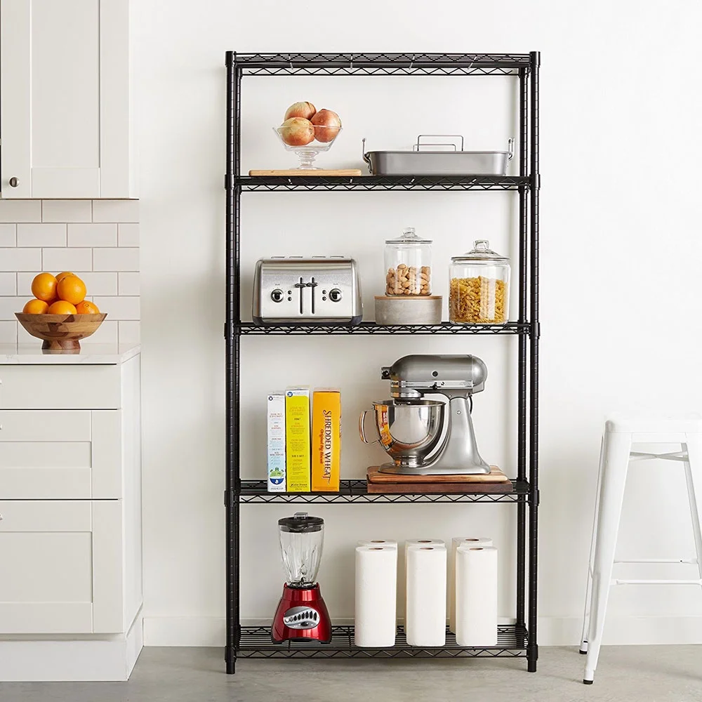 Wire Storage Shelves, 5 Tier Shelf Metal Storage Racks and Shelving Rack, Wire Storage Shelves for Garage Metal Storage Shelving, Epoxy Steel Wire Shelving Unit and Storage, 35''x13.8''x70.8'', S1623 - Image 2