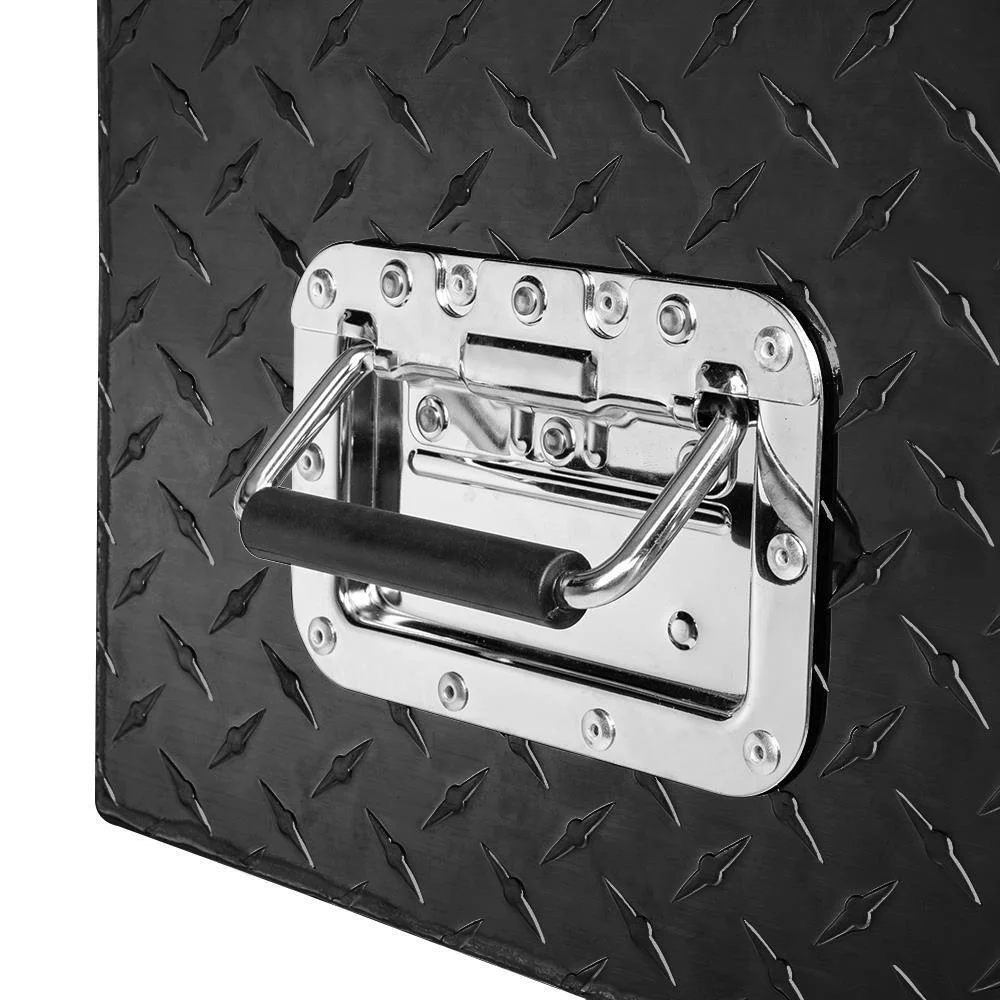 30- Aluminum Truck Tool Box with Lock Trailer Pickup Underbody Truckbed Storage, Black - Image 3