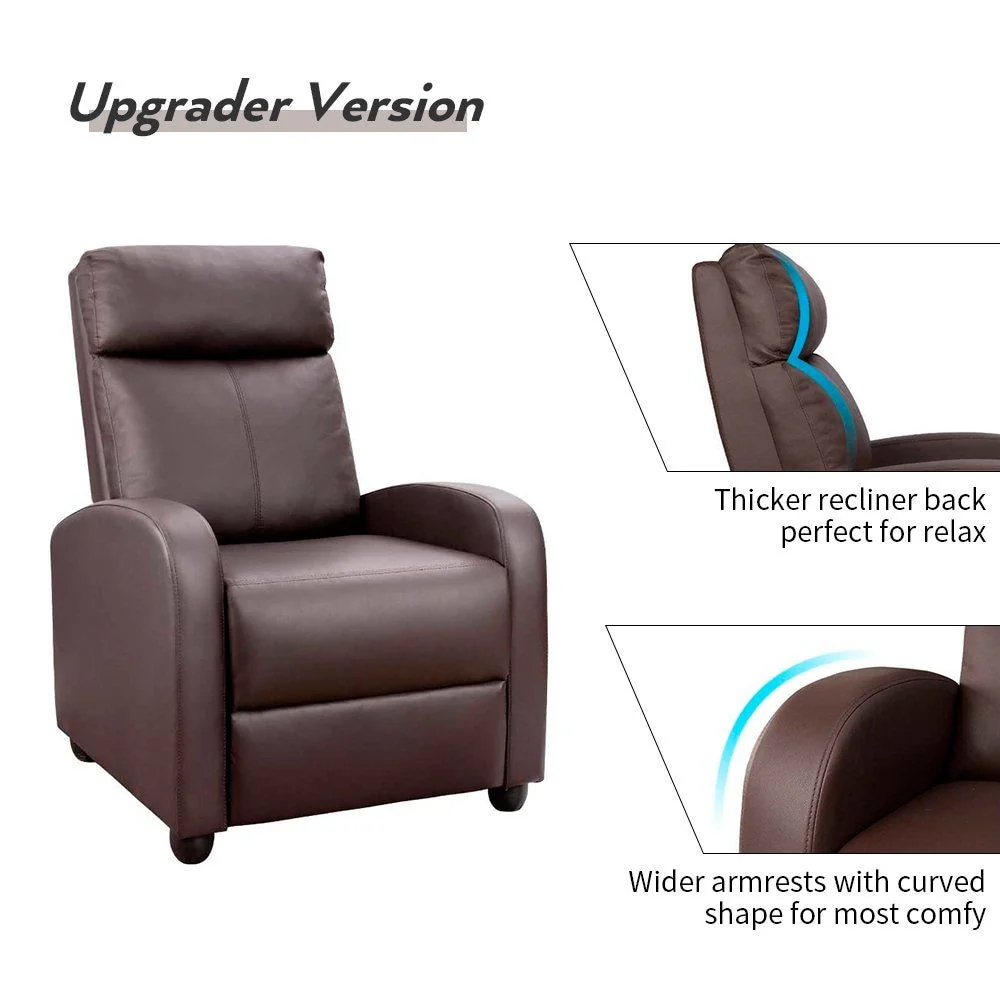 Massage Recliner Chair, PU Faux Leather Home Theater Recliner with Padded Seat - Image 11