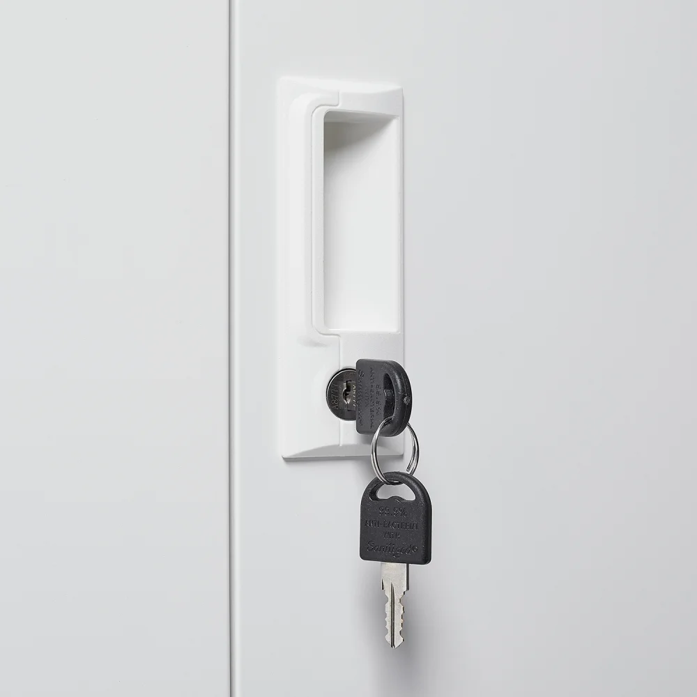 JINS AND VICO Metal Storage Cabinet Lockable, Steel White - Image 8