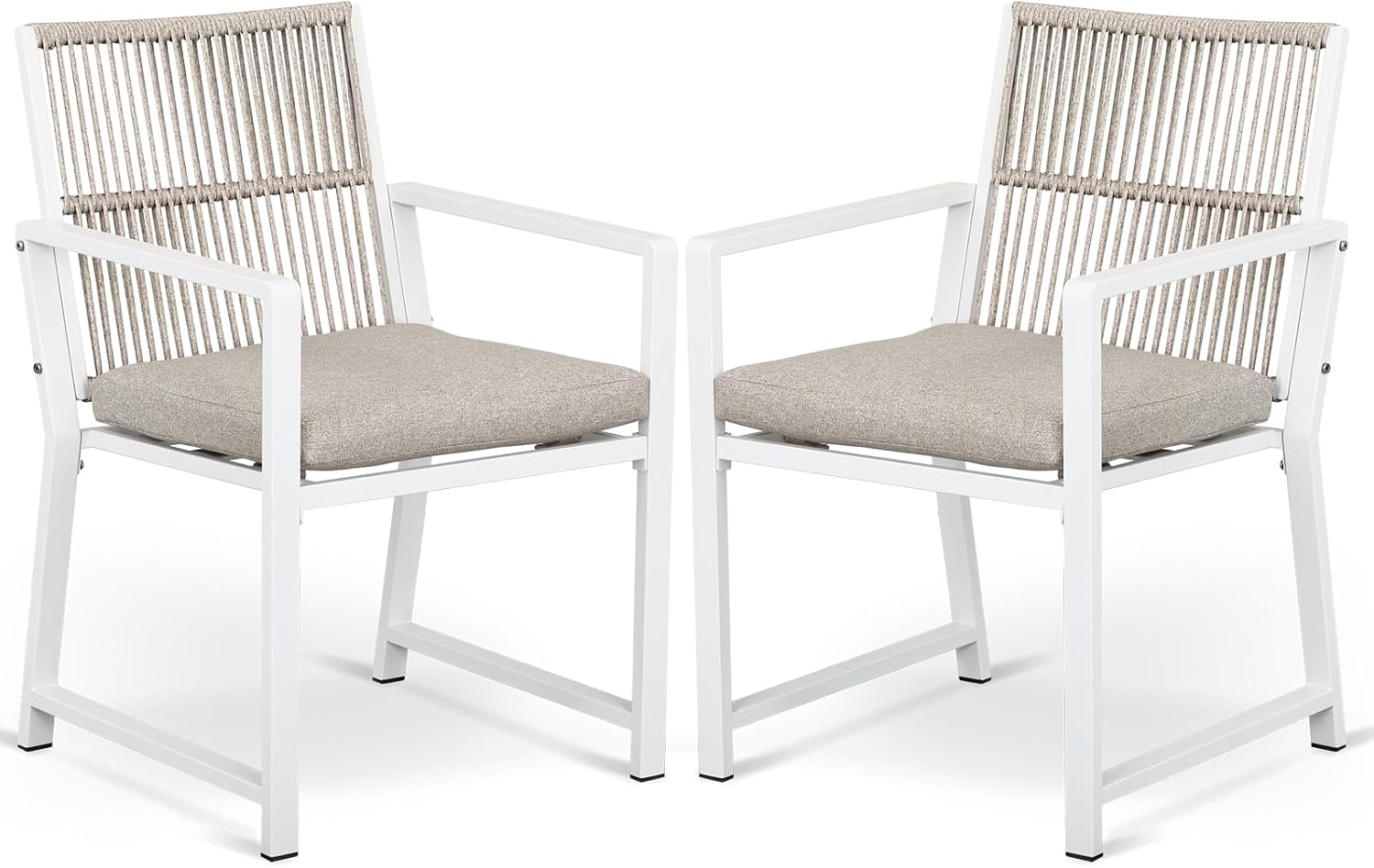 Outdoor HDPE Patio Dining Chairs ,400Lbs,Black,Set of 2 - Image 2