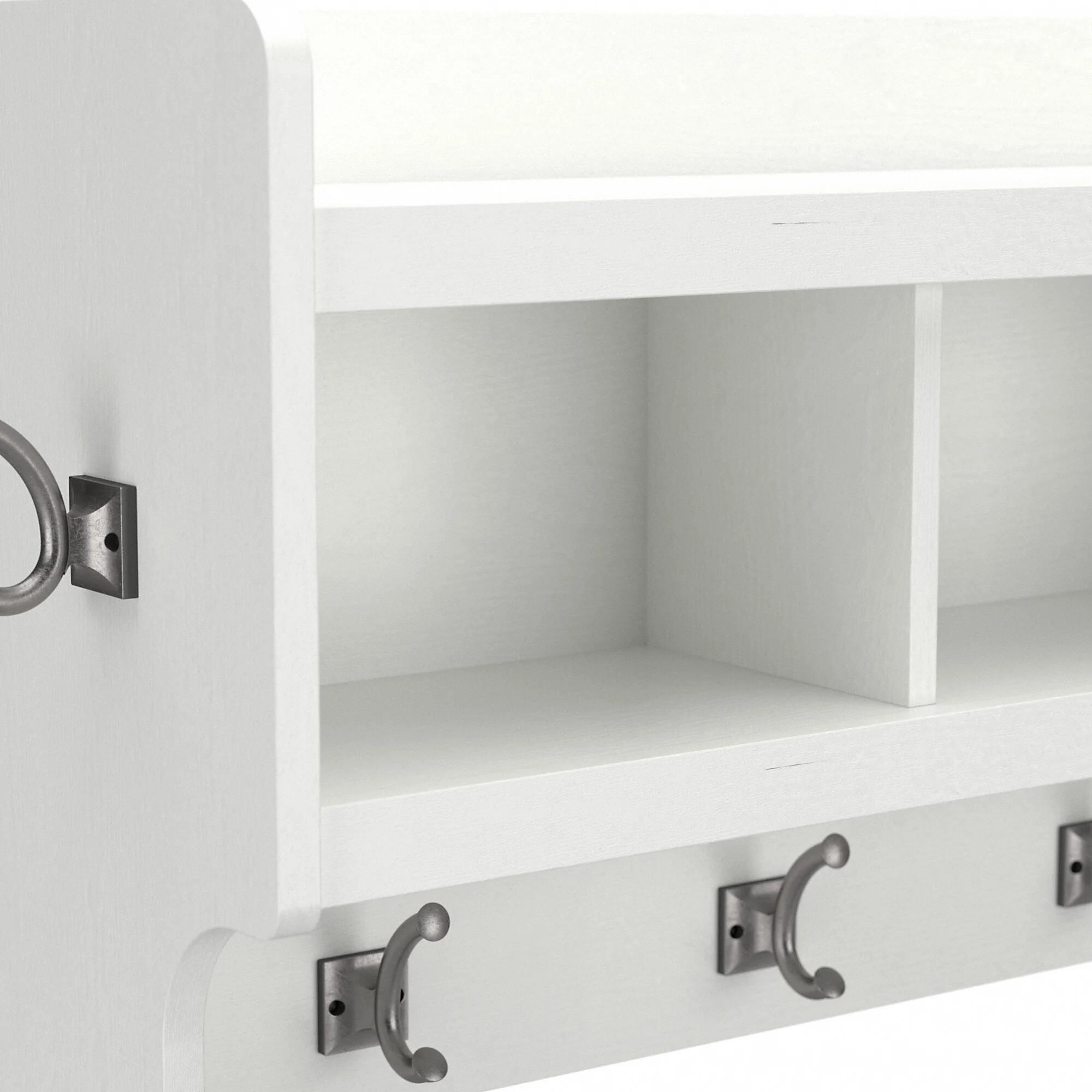 40 Inch Wall Mounted Coat Rack with Shelf, Wooden Entryway Storage and Hanging Organizer - Image 29