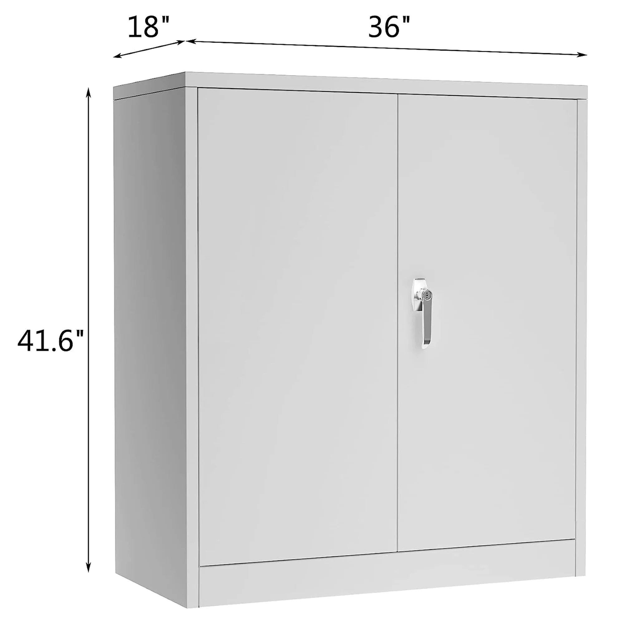 Aobabo 72 Inch Locking Storage Cabinet w/ Adjustable Shelves, Gray - Image 29