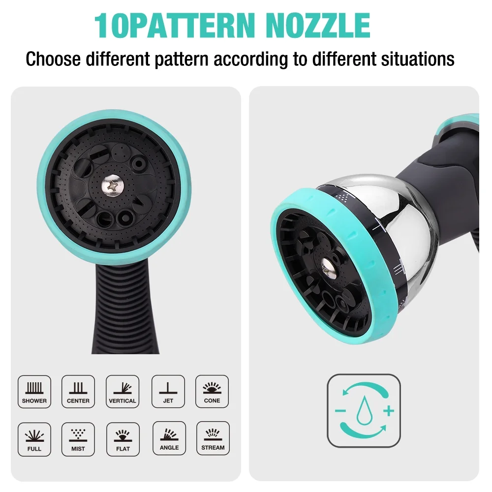 HAUSHOF 1/2" x 100 ft Retractable Garden Hose Reel with Automatic Rewind, 10-Pattern Spray Nozzle, Durable High-Pressure Hose, and 180- Swivel Bracket -C Perfect for Watering Gardens, Cleaning Patios - Image 9
