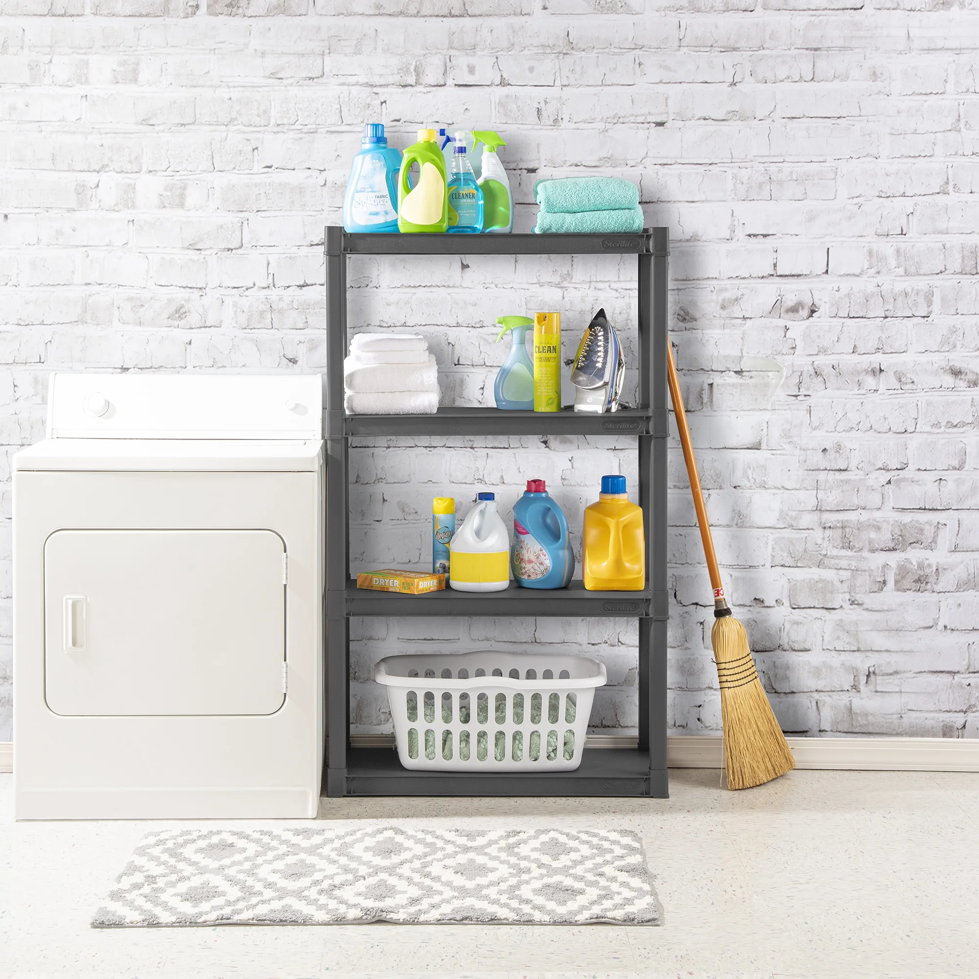 Sterilite 4 Shelf Plastic Storage Unit & 4 Pack 38 Gal Totes & 6 Pack 27 Gal Totes - Image 7