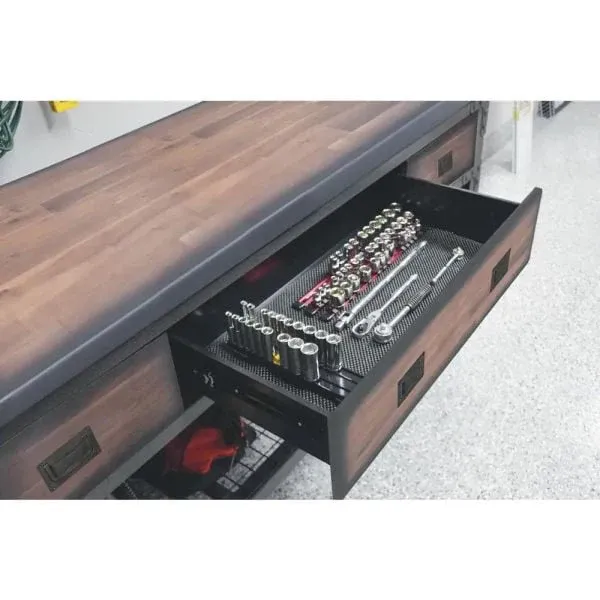 Building Products 72 in. 3-Drawers Rolling Industrial Workbench and Wood Top - Image 5