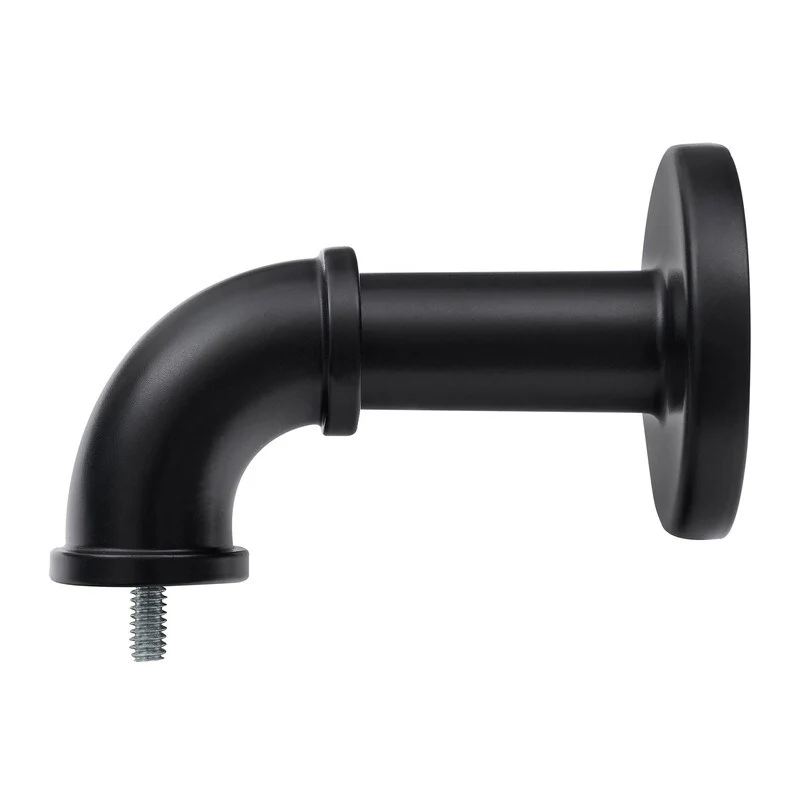 1 Inch Industrial Curtain Rods for Windows, Blackout Wrap-Around Rods, Rustic Matte Black - Image 2