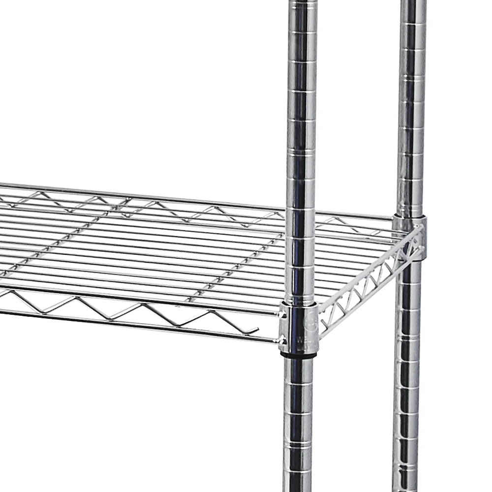 Tcbosik 5-Tier Heavy Duty Metal Storage Rack, NSF Certified Rolling Wire Shelving Unit with Adjustable Shelves for Home Office, Silver - Image 6
