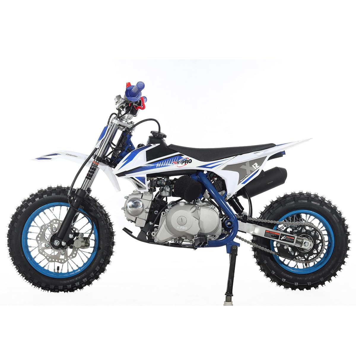 110cc Dirt Bike, Gas Powered Pit Bike with Automatic Transmission, Electric Start, 12"/10" Tires, Off-Road Dirt Bike for Youth(Blue) - Image 3