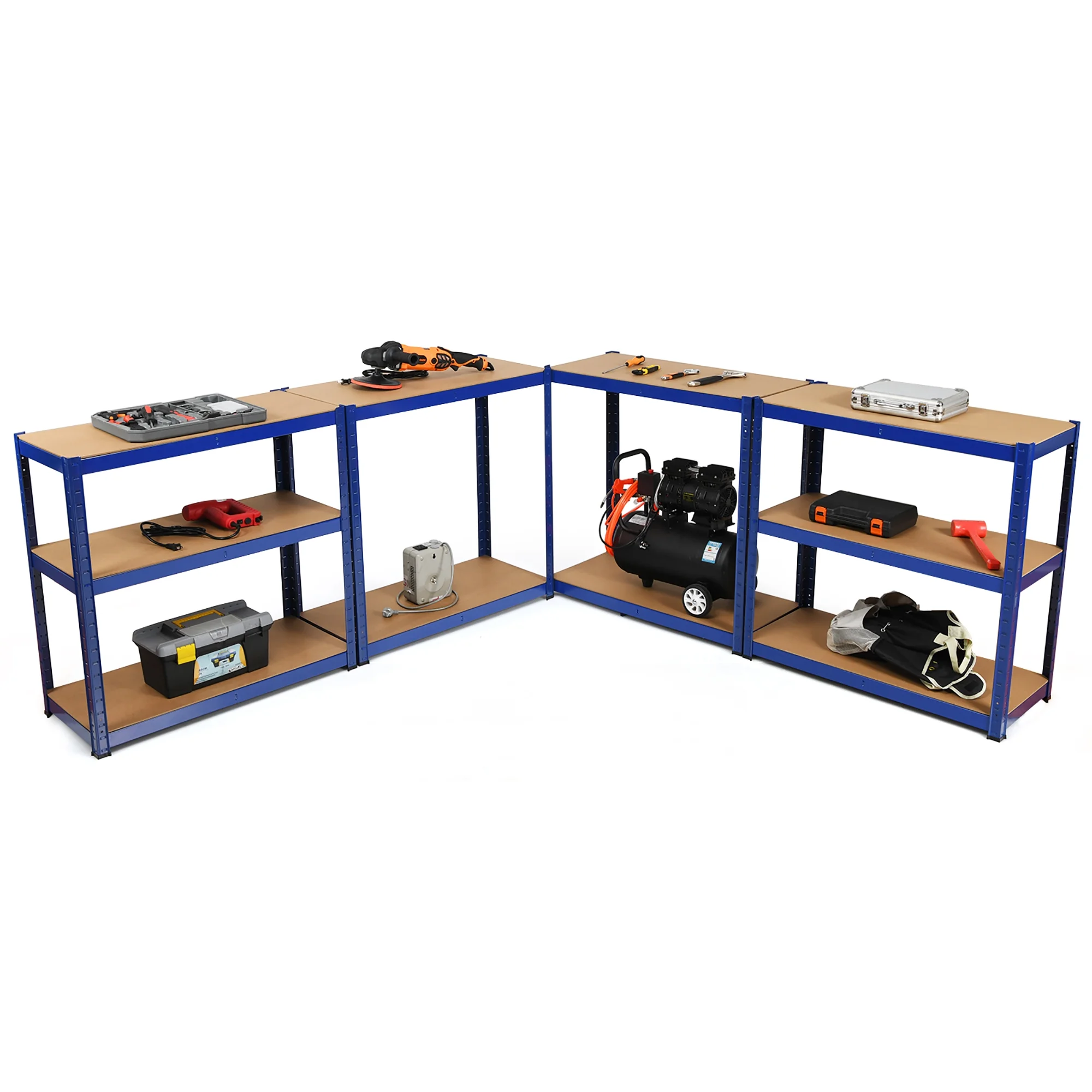 Costway 2PCS 72'' Heavy Duty Storage Shelf Steel Metal Garage Rack 5 Level Adjustable Blue - Image 12