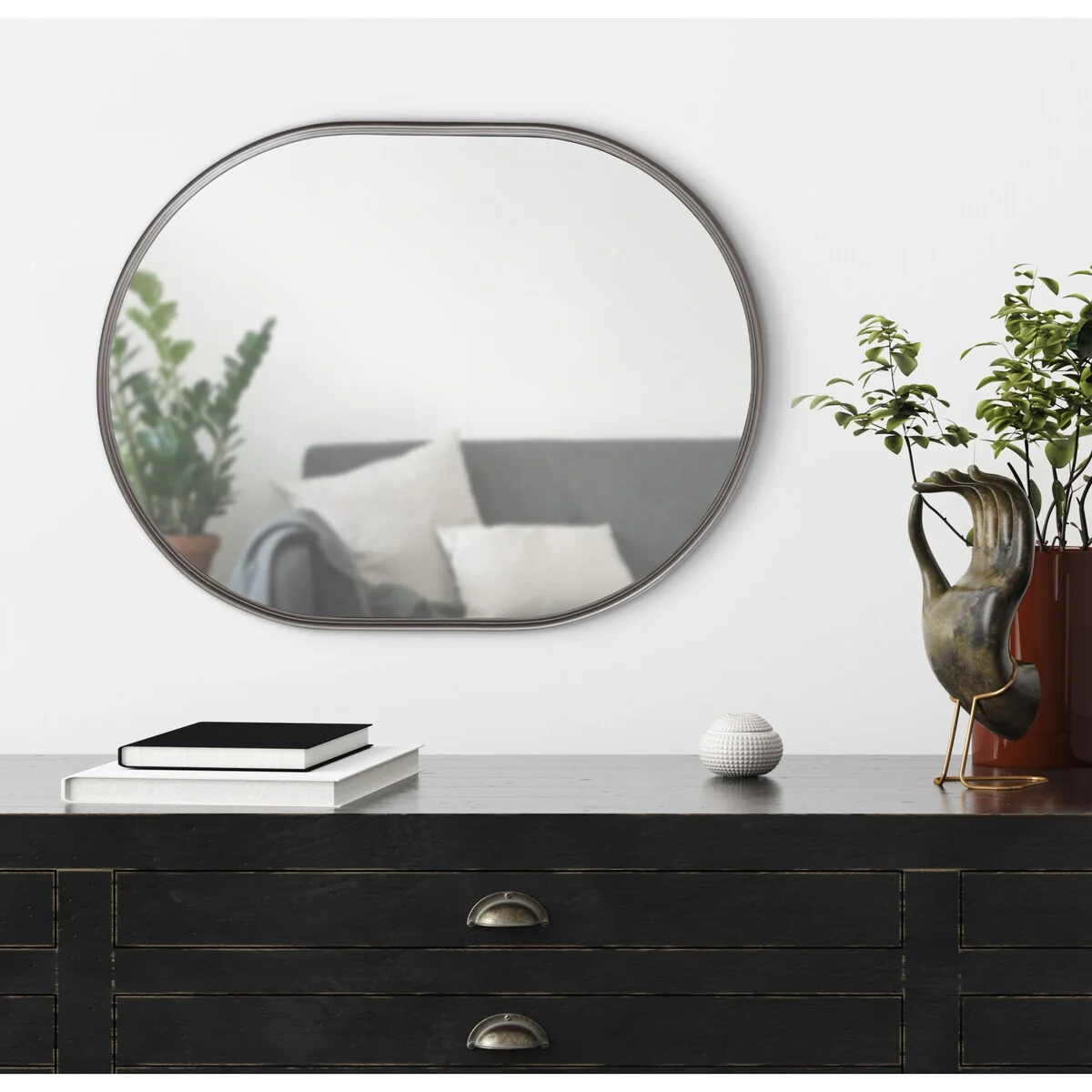 Modern Capsule Framed Wall Mirror, Decorative Oval Accent Mirror for Living Room, Bedroom and Entryway - Image 32