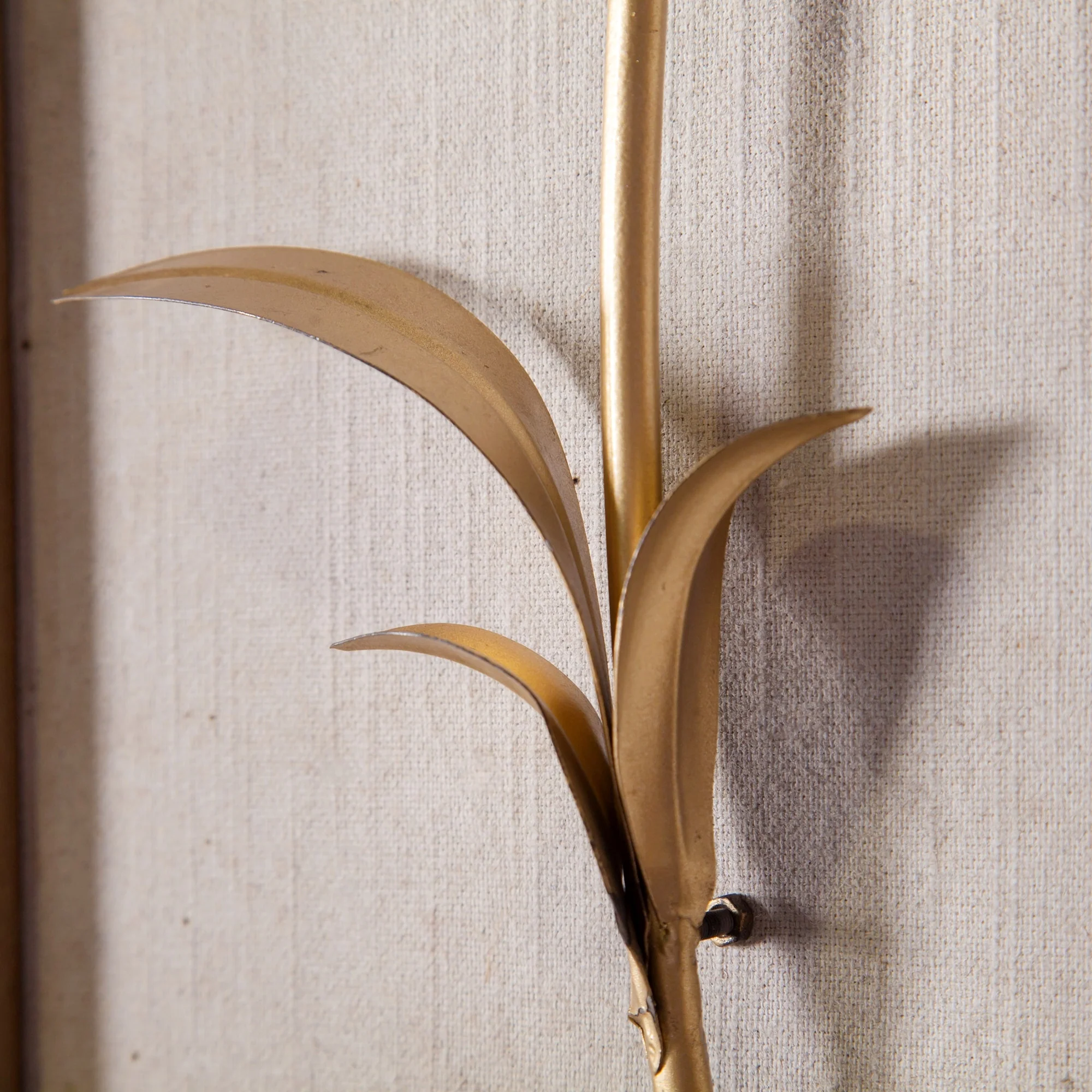 Set of 2 White and Gold Metal Flower Wall Decor with Wood Frames, Decorative Floral Wall Art - Image 9