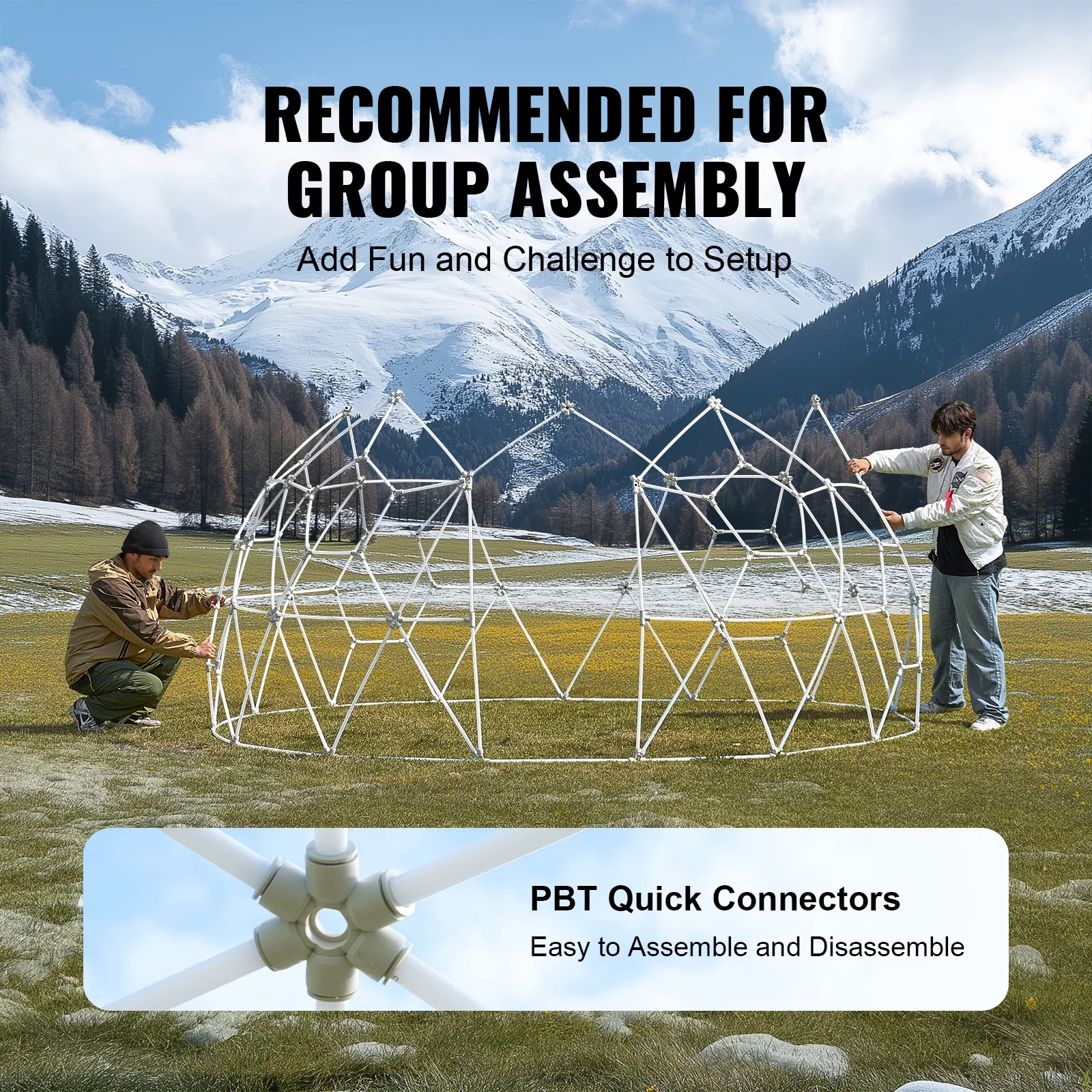 KFFKFF Outdoor Dome Shelter, 9.5 FT Clear PVC Garden Tent, Waterproof Geodesic Dome Tent with Window for Patio, Backyard Dining, and Parties - Image 7