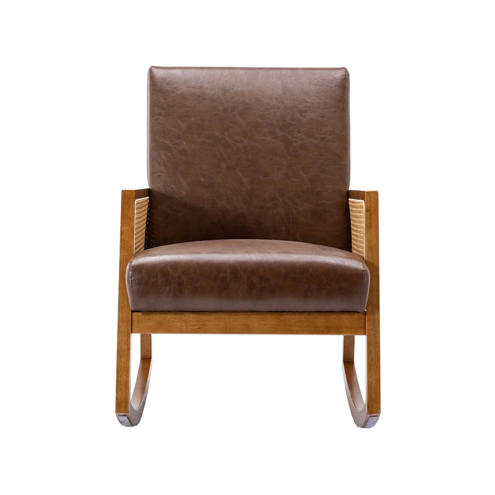 Upholstered Tall Back Rocking Chair, Smooth Gliding Accent Armchair for Comfortable Living Room Seating - Image 6