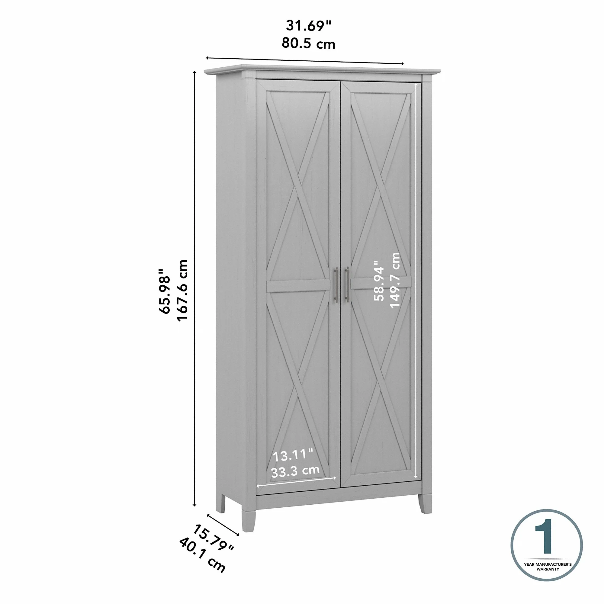 Key West Tall Storage Cabinet with Doors in Bing Cherry - Engineered Wood - Image 22