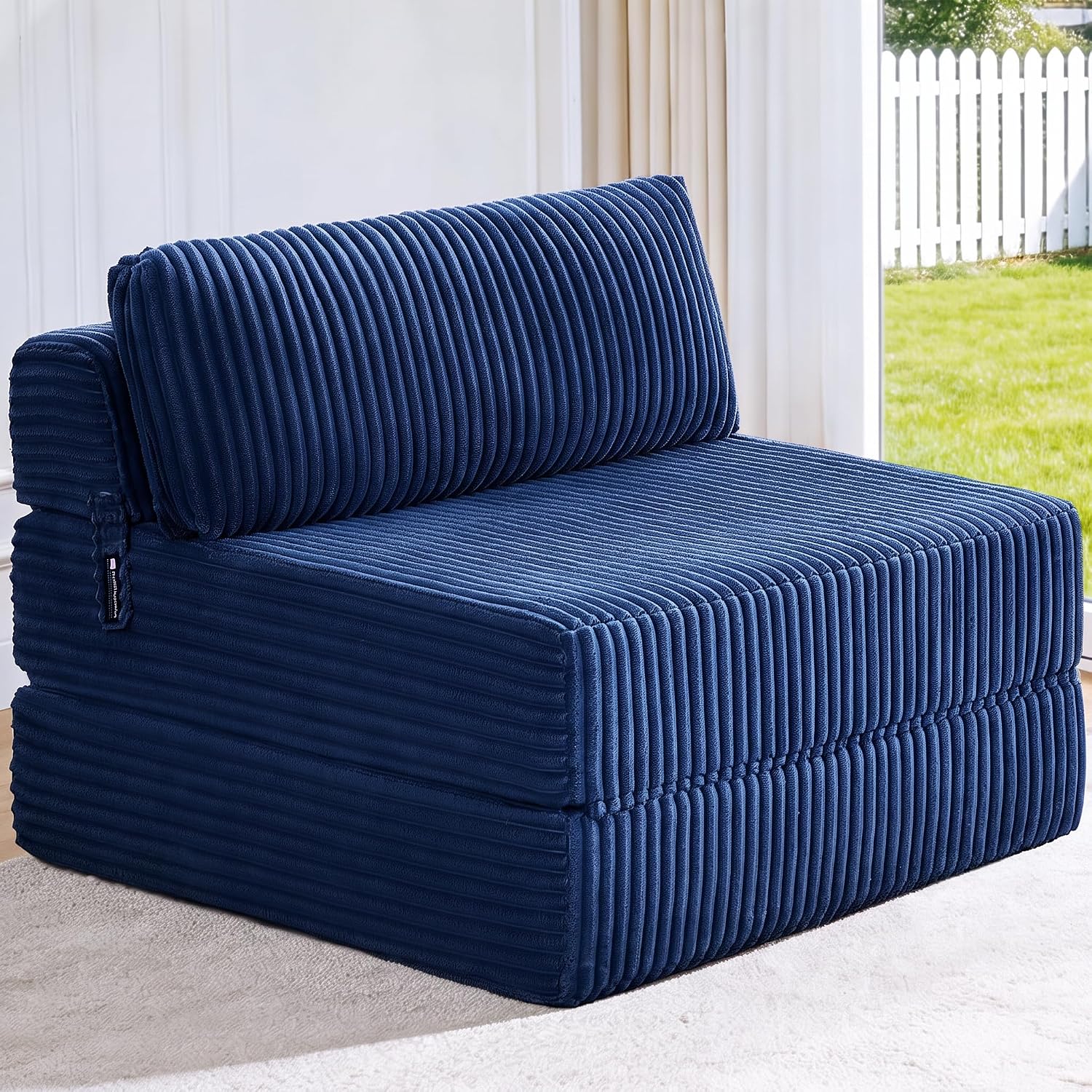 Folding Sofa Bed Convertible 4 in 1 Sleeper Chair Gray Single - Image 5