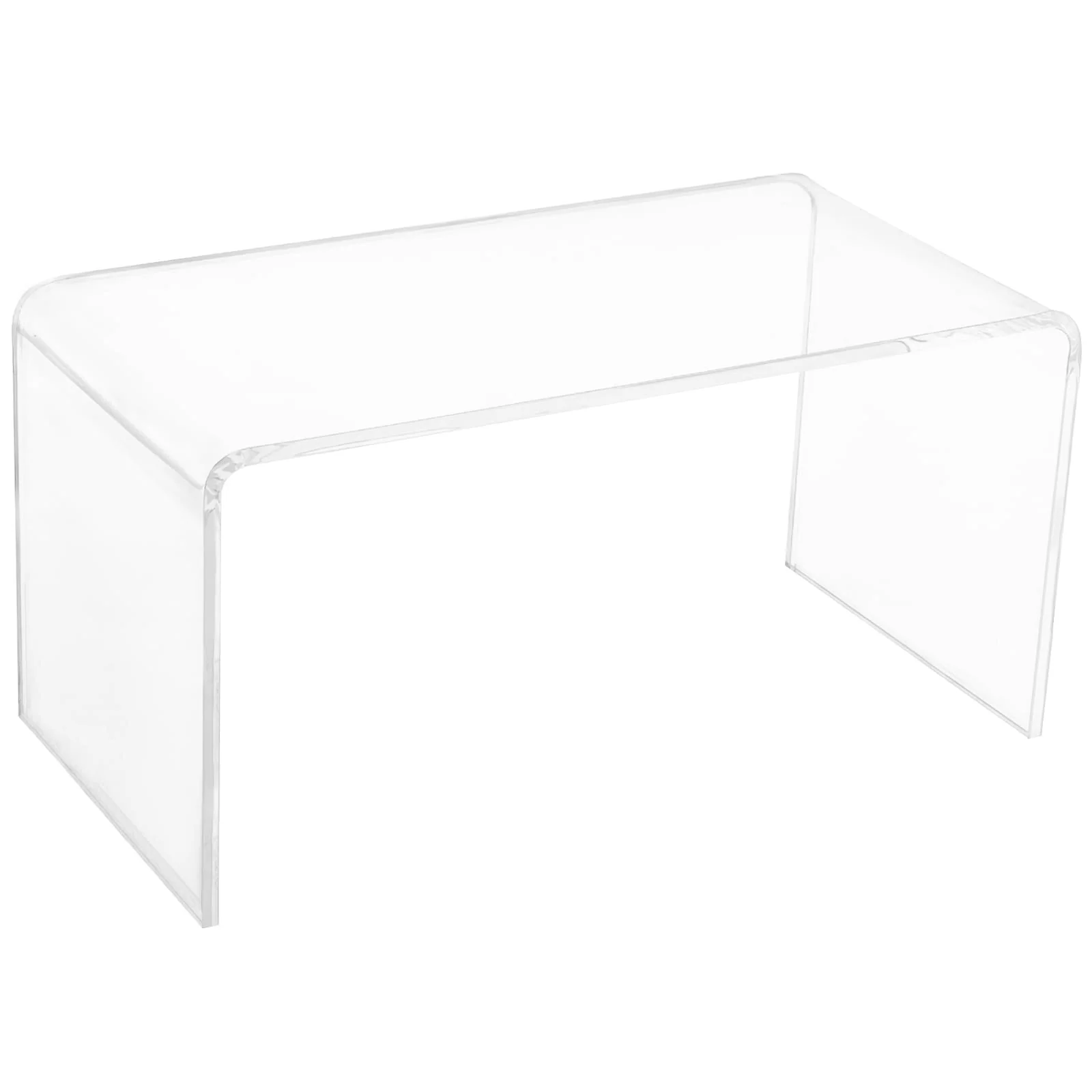 32" Clear Acrylic Waterfall Coffee Table, 20mm Thick Rectangle Modern Transparent Table for Living Room - Image 2