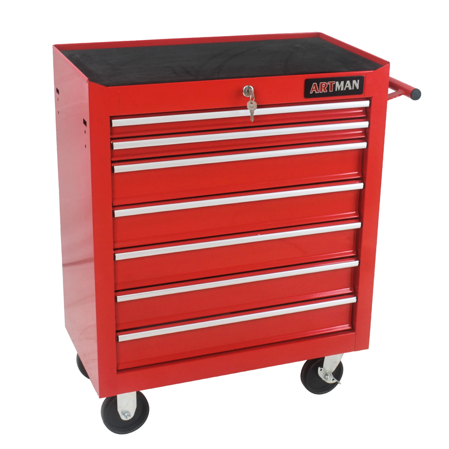 7-Drawer Metal Rolling Tool Chest with Wheels, Tool Storage Cabinet with Locking System, Toolbox with Wheels for Garage, Warehouse, Workshop, Repair Shop, Red - Image 10