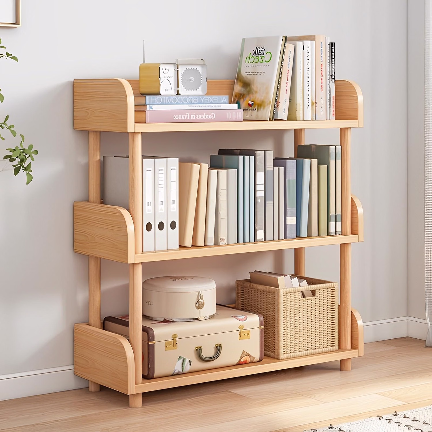 4-Tier Wooden Open Bookcase, Warm White - Image 5