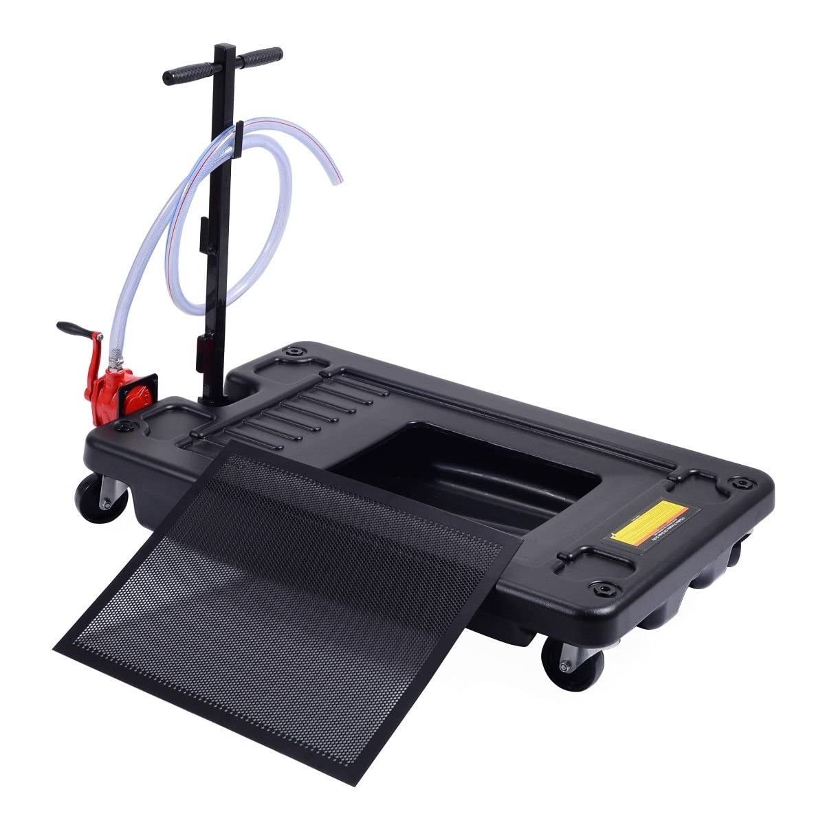 17 Gallon Portable Oil Drain Pan – Low Profile with Pump & 8ft Hose - Image 2