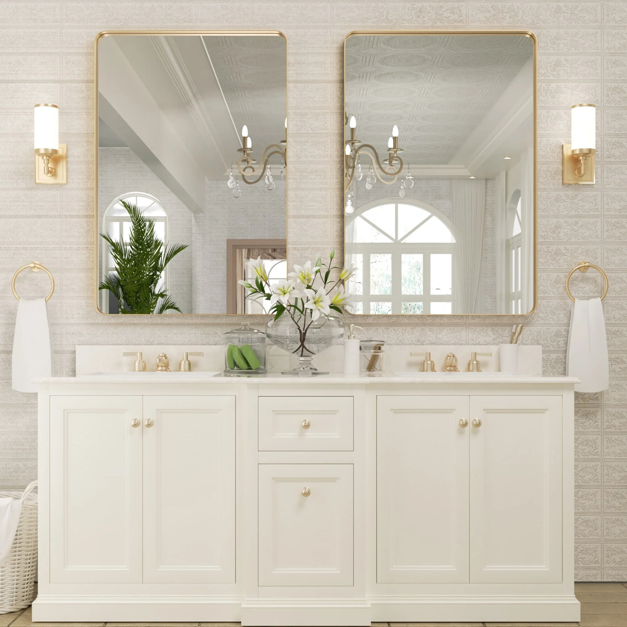 Wall Mirror Vanity Mirror, Bathroom Mirror with Rounded Corners, 1 Piece - Image 12