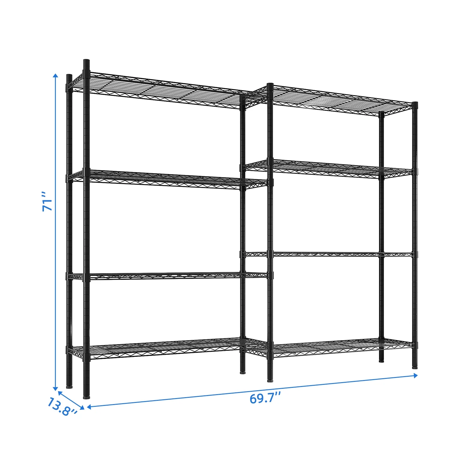 Zimtown Heavy Duty Storage Shelves, 63"W Wire Shelving Unit, Adjustable 4 Tier Metal Shelves Organizer Silver for Pantry Kitchen Basement, 1500 lbs Capacity - Image 37