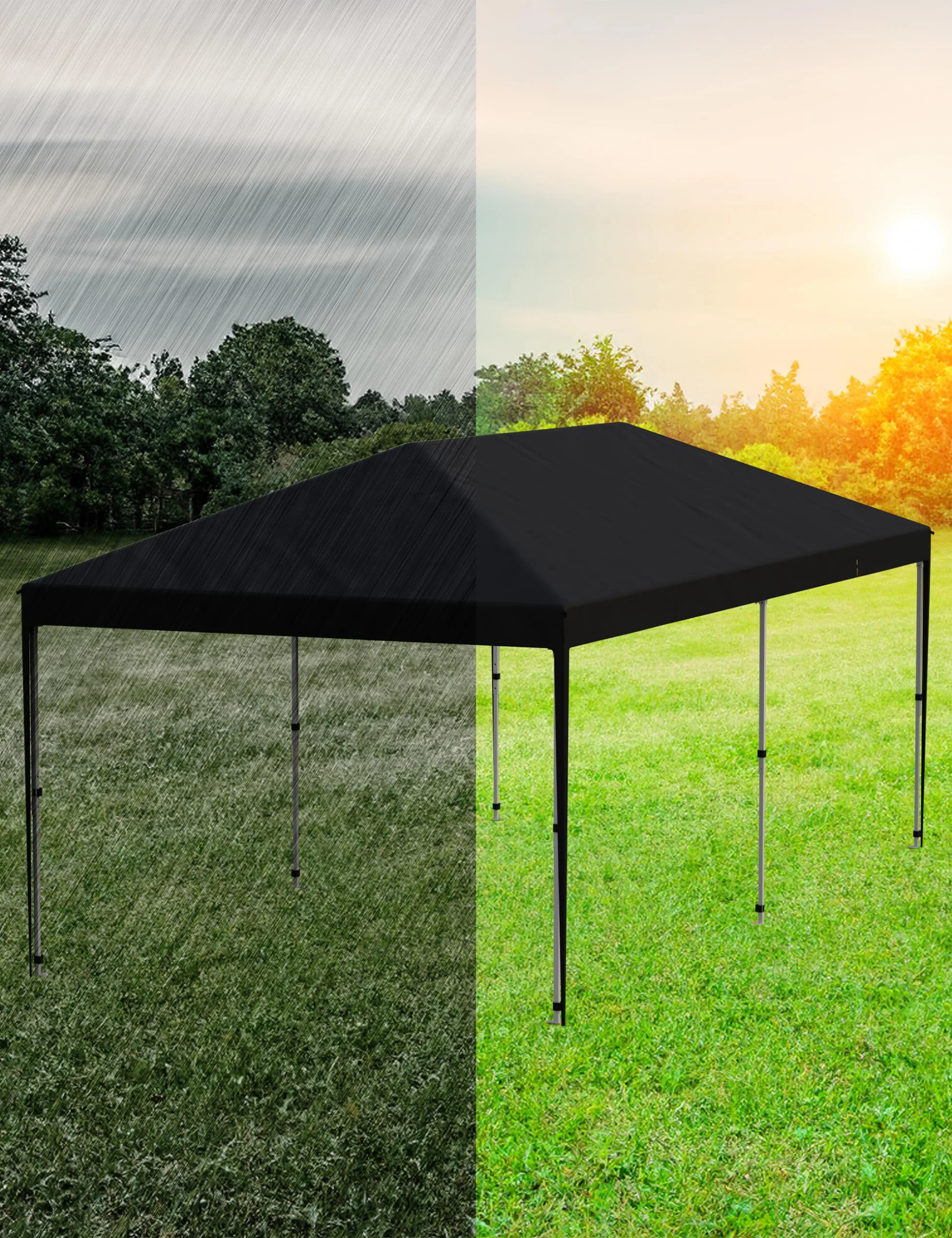 DSstyles 10x10 Ft Pop Up Canopy Tent Easy One Person Set-up, Instant Portable Shelter with 4 Stakes, 4 Ropes, 4 Sandbags for Patio, Outdoor Activities - Image 18