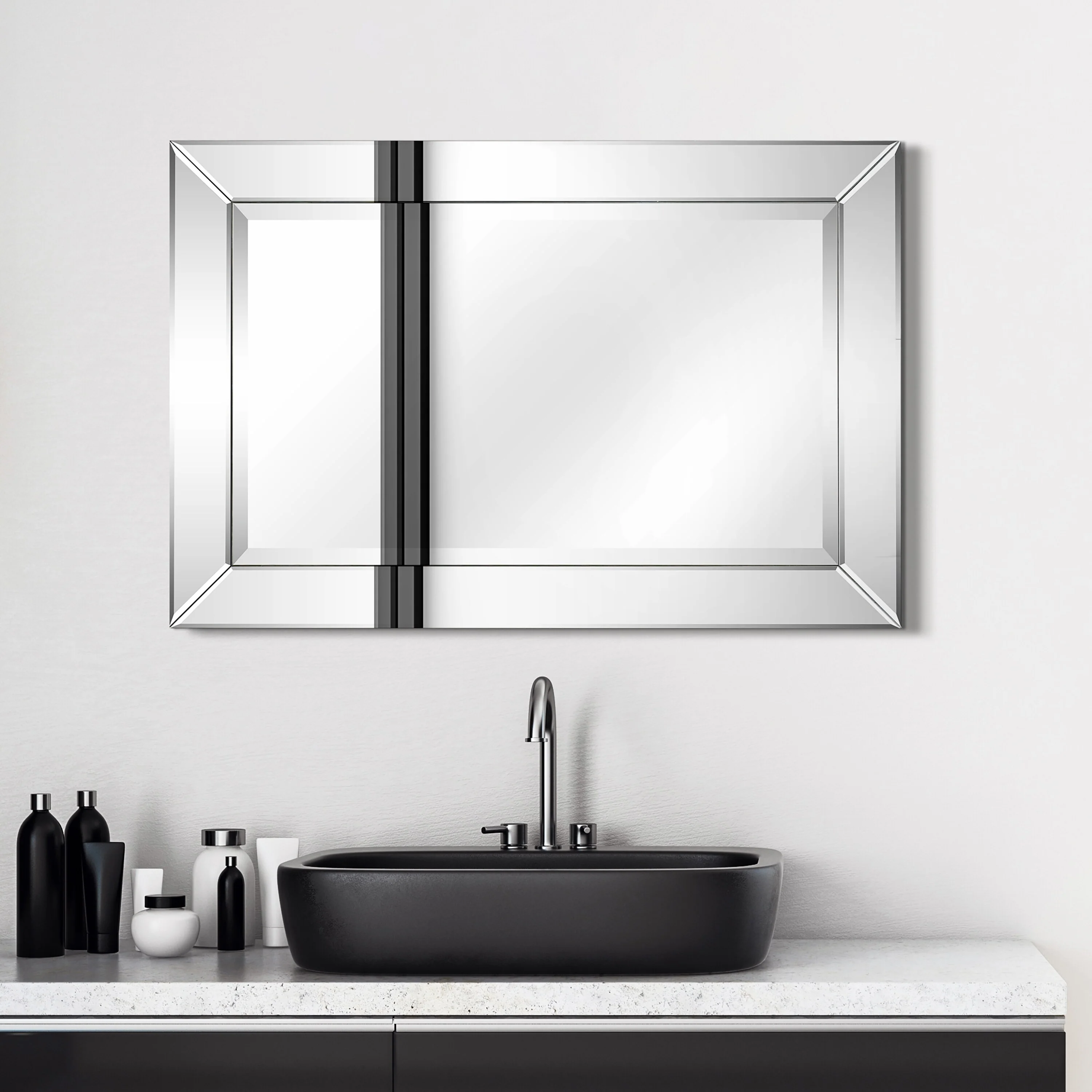 Beveled Rectangular Clear HD Wall Mirror, Bathroom Vanity and Bedroom Mirror, 3 Sizes - Image 19