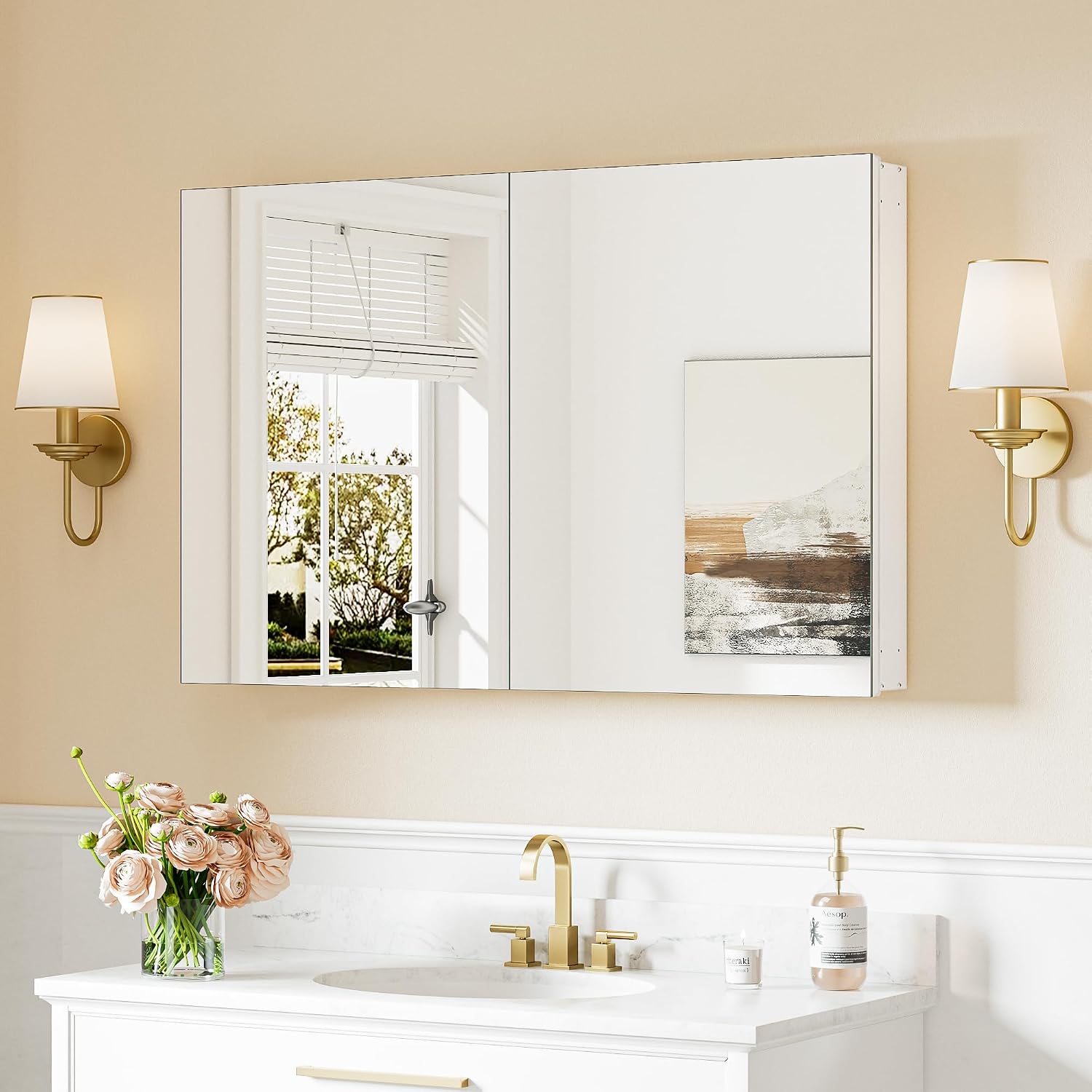 Black Medicine Cabinet with Mirror 20" x 26", Lightweight Aluminum - Image 40