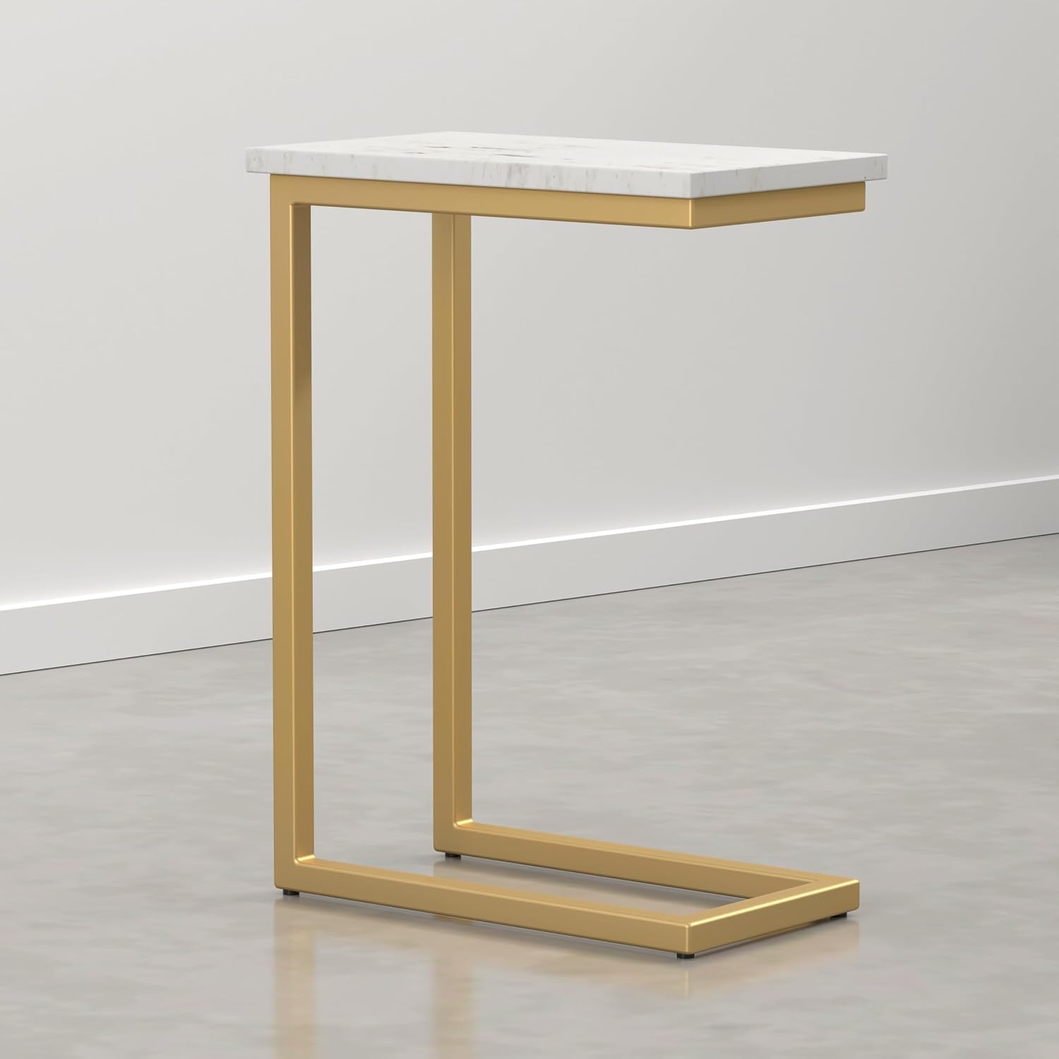 18" Wide Solid Wood C-Side End Table, Dark Cognac Brown - Image 18