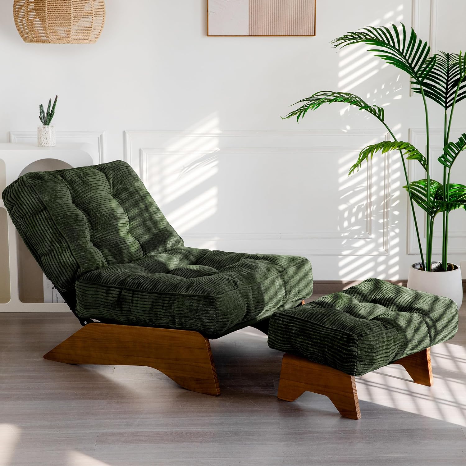 Accent Chair with Ottoman, Lounge Chair with Adjustable Backrest - Image 3