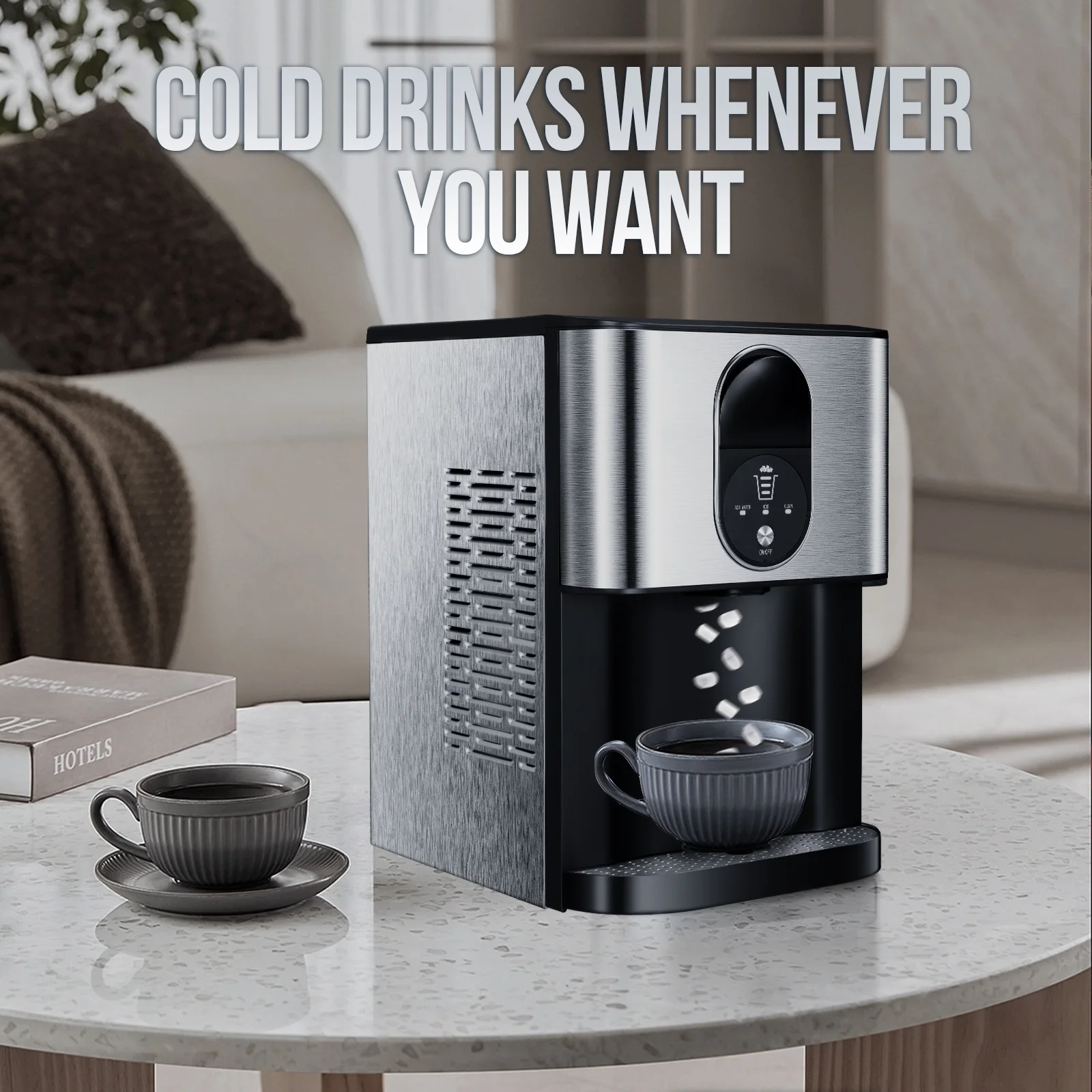 Auseo Ice Maker Countertop with Soft Chewable Ice, 44 Lbs/24H, Self-Cleaning, One-Click Operation for Home/Party(Black) - Image 15