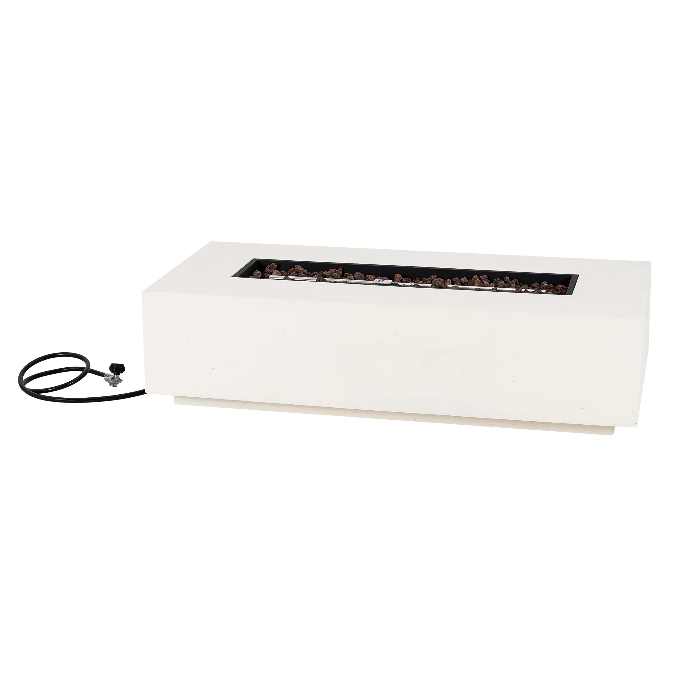 Christopher Knight Home Modern Outdoor 56" Rectangular Propane Fire Pit, 50,000 BTU, White MGO, (No Tank Cover) - Image 3